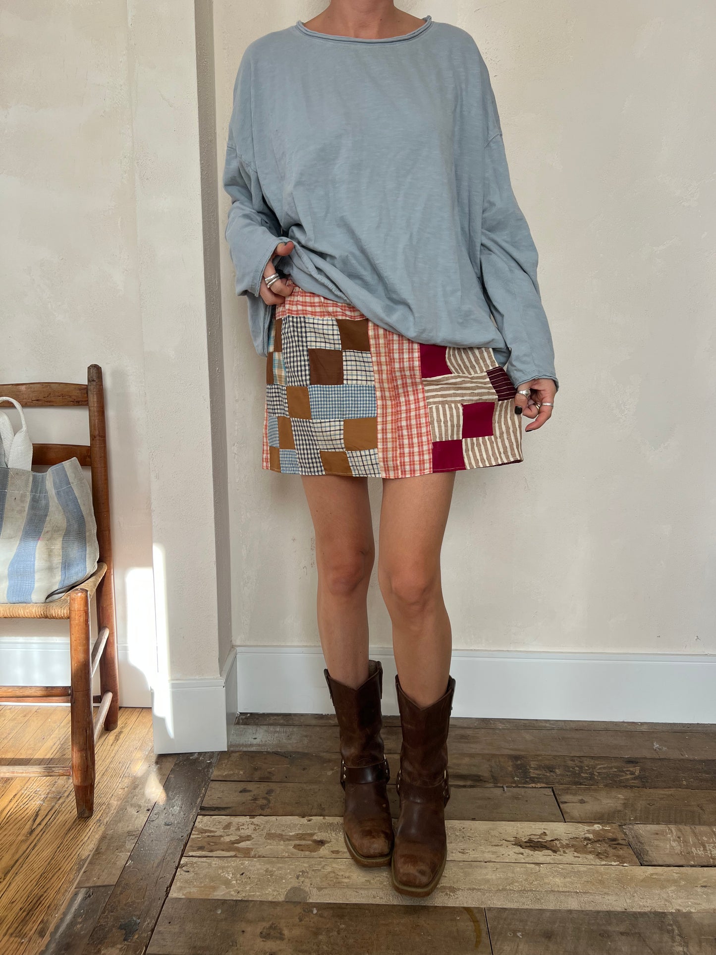 Reworked Patchwork Mini Skirt