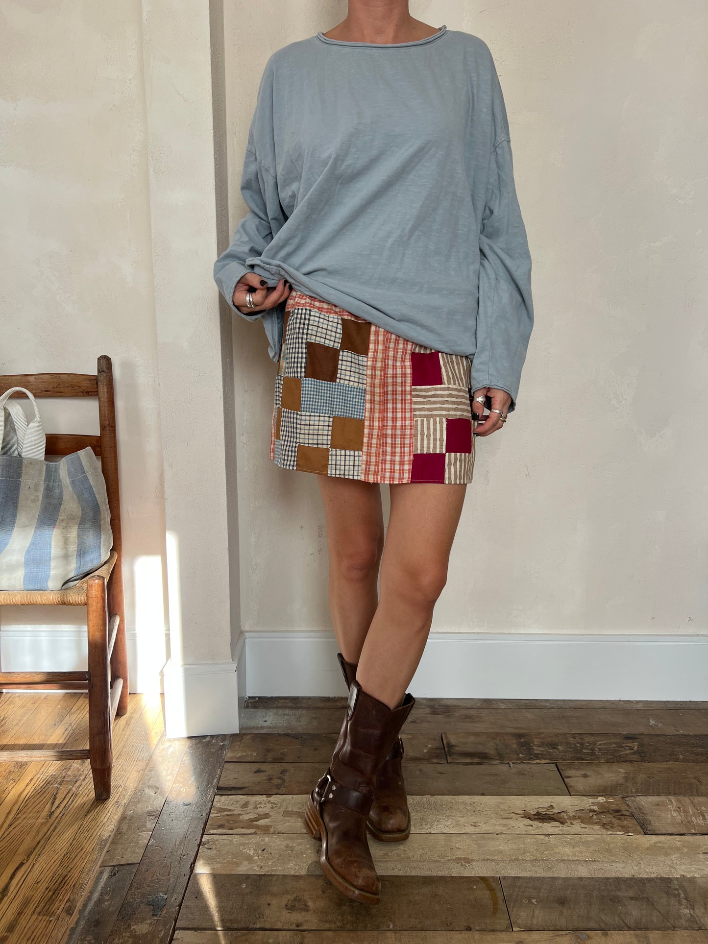 Reworked Patchwork Mini Skirt