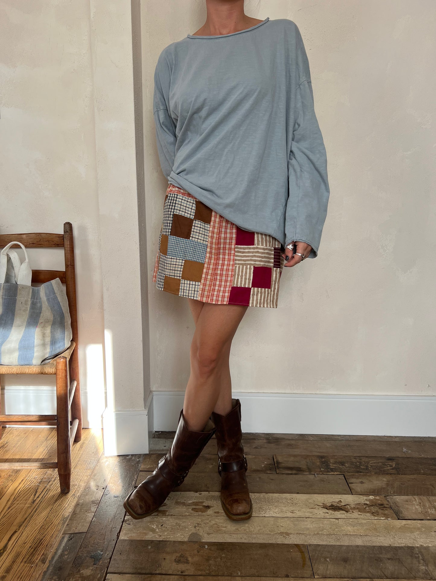 Reworked Patchwork Mini Skirt