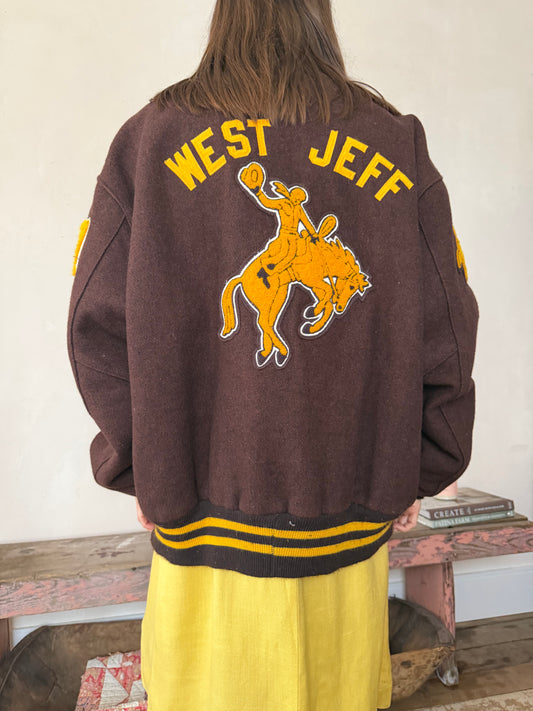 Brown Cowgirl Varsity Jacket
