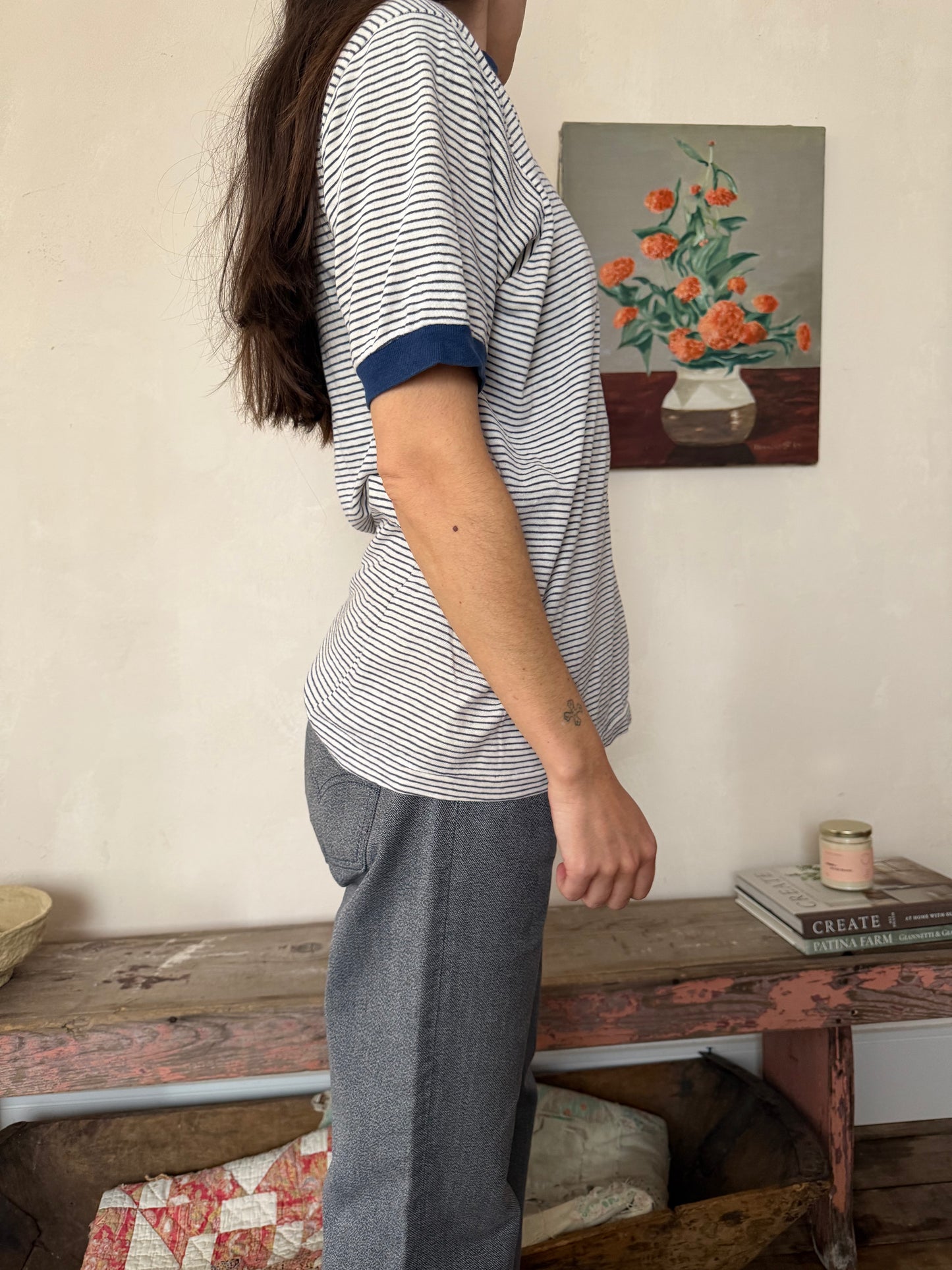 Blue Monte Carlo Pinstripe Tee