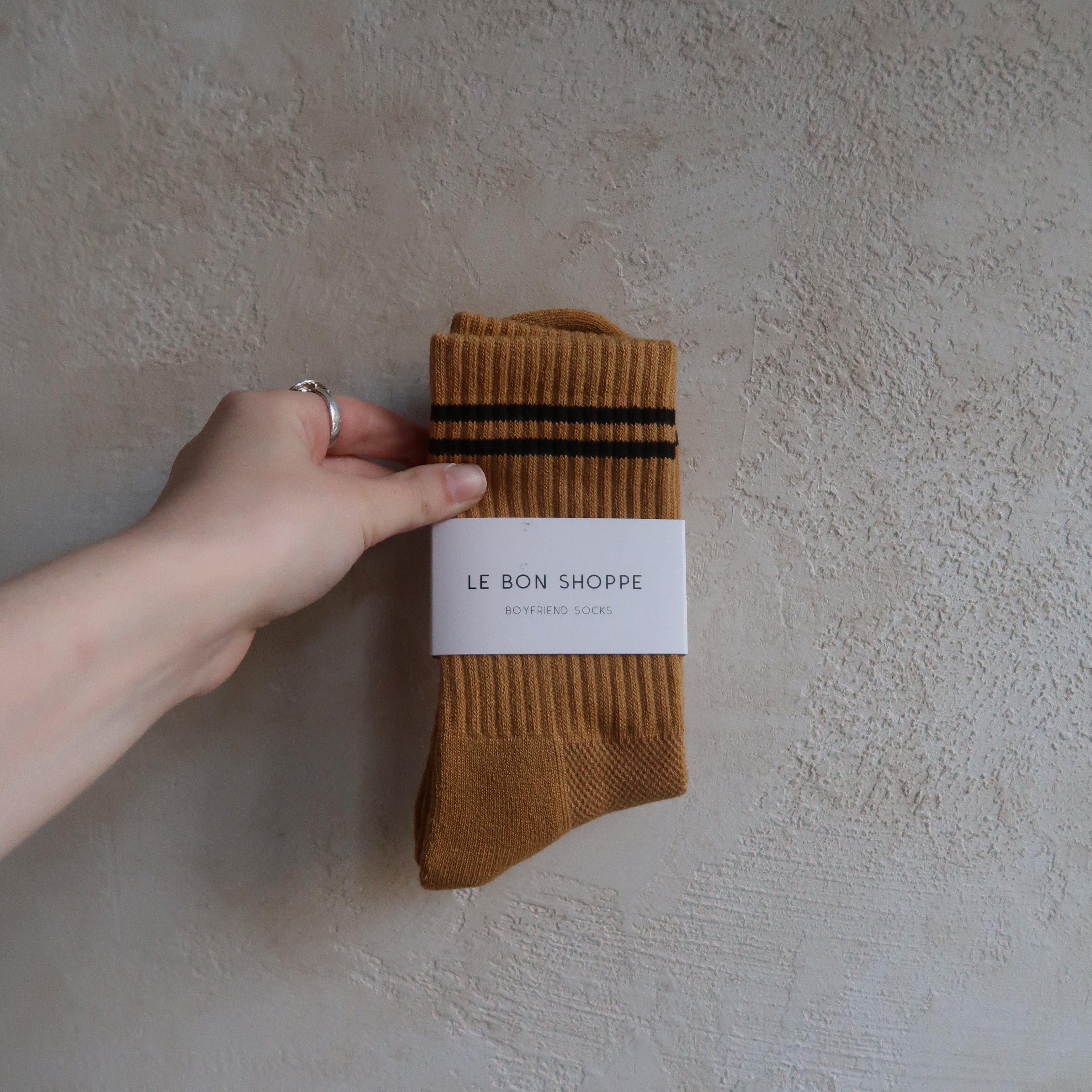 Boyfriend Socks in Biscotti by Le Bon Shoppe