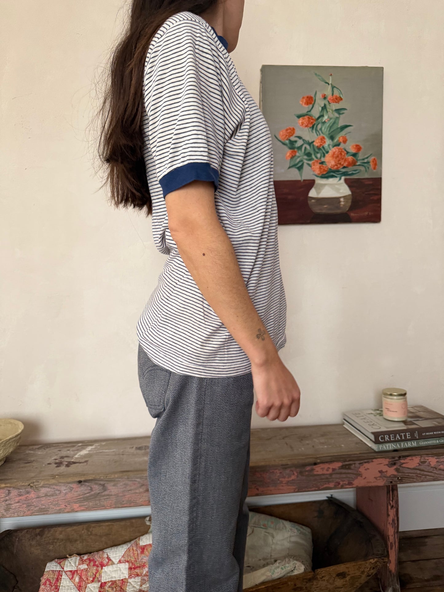 Blue Monte Carlo Pinstripe Tee