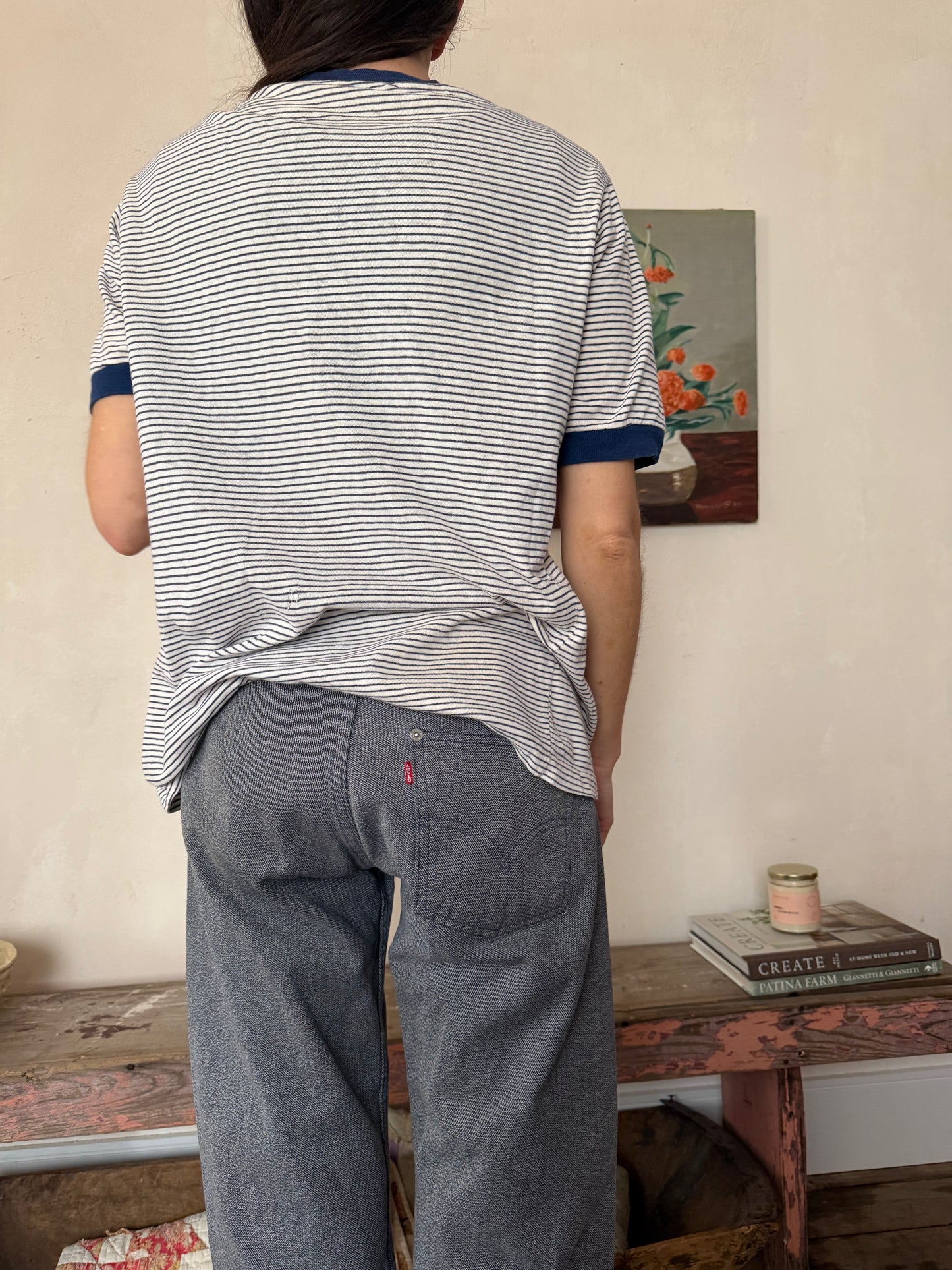 Blue Monte Carlo Pinstripe Tee