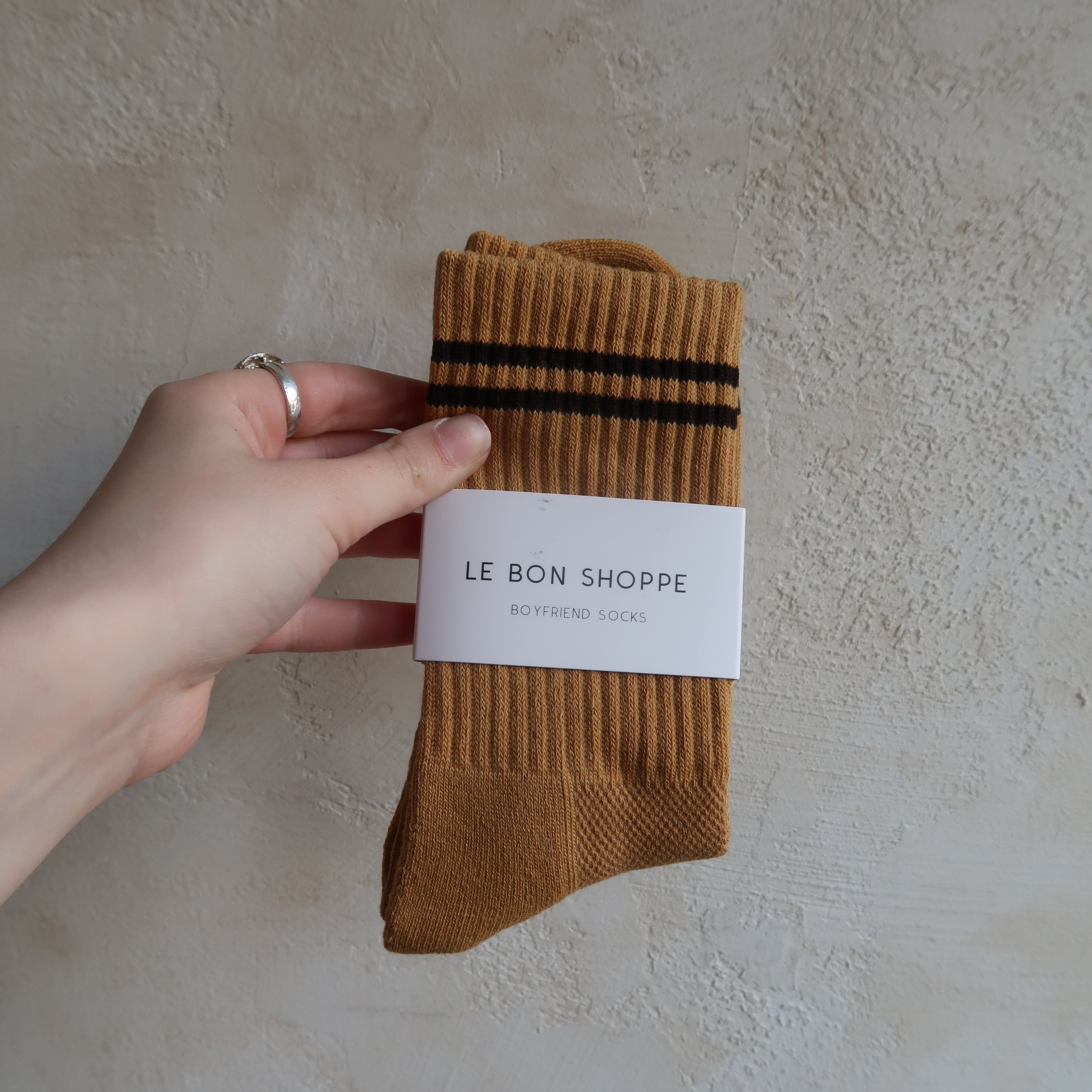 Boyfriend Socks in Biscotti by Le Bon Shoppe