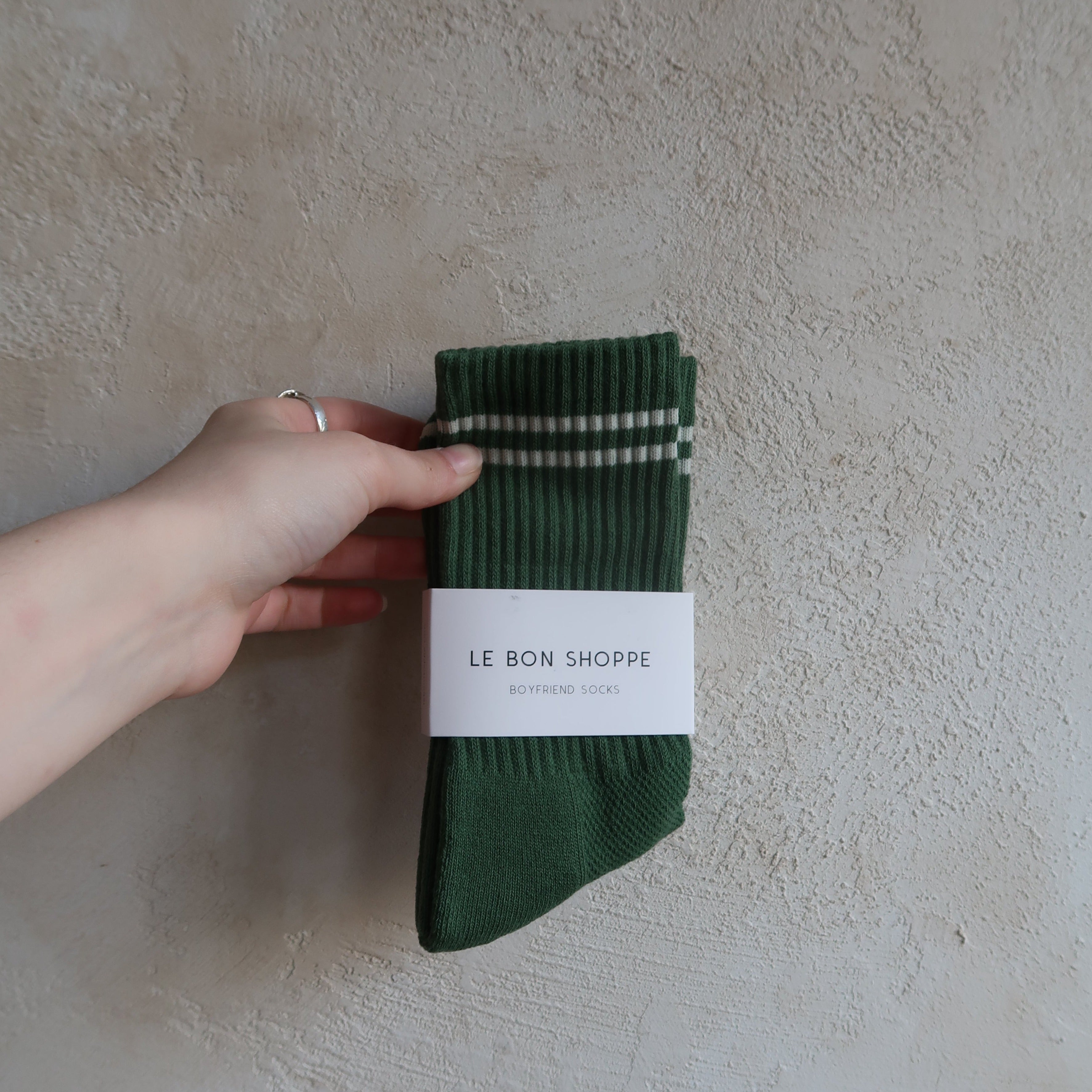 Boyfriend Socks in Moss by Le Bon Shoppe