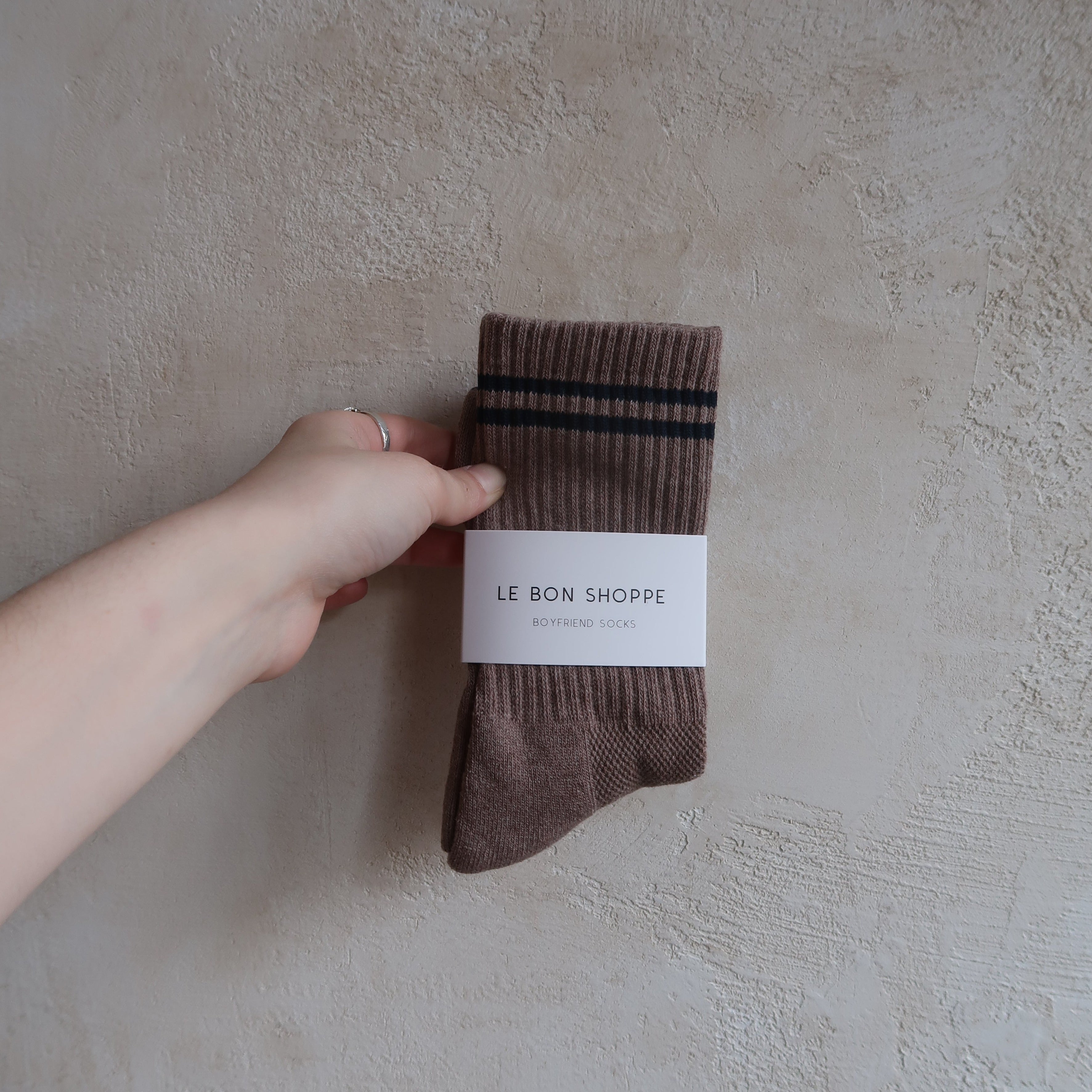 Boyfriend Socks in Cocoa by Le Bon Shoppe