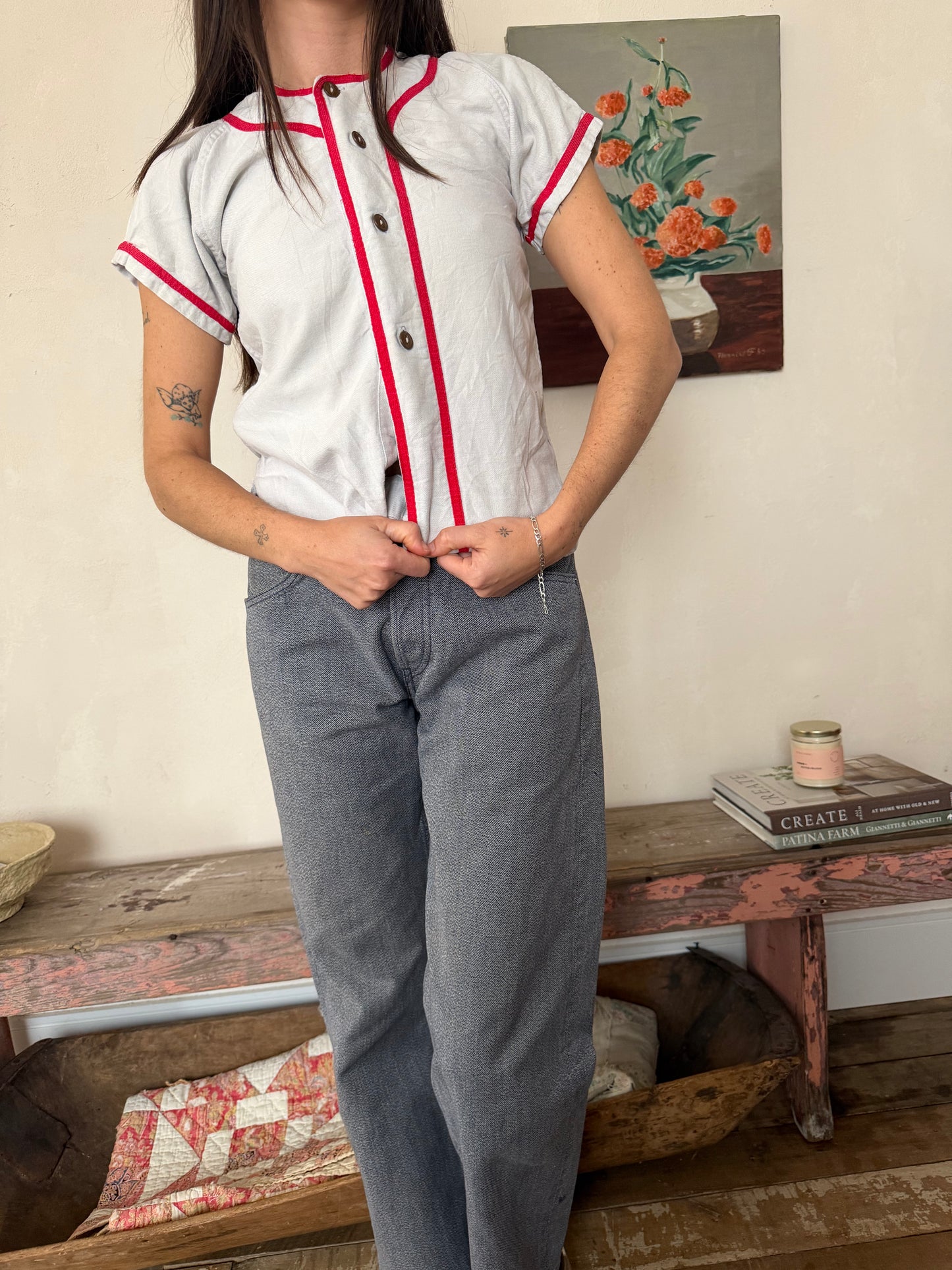 Red + Grey Baseball Jersey