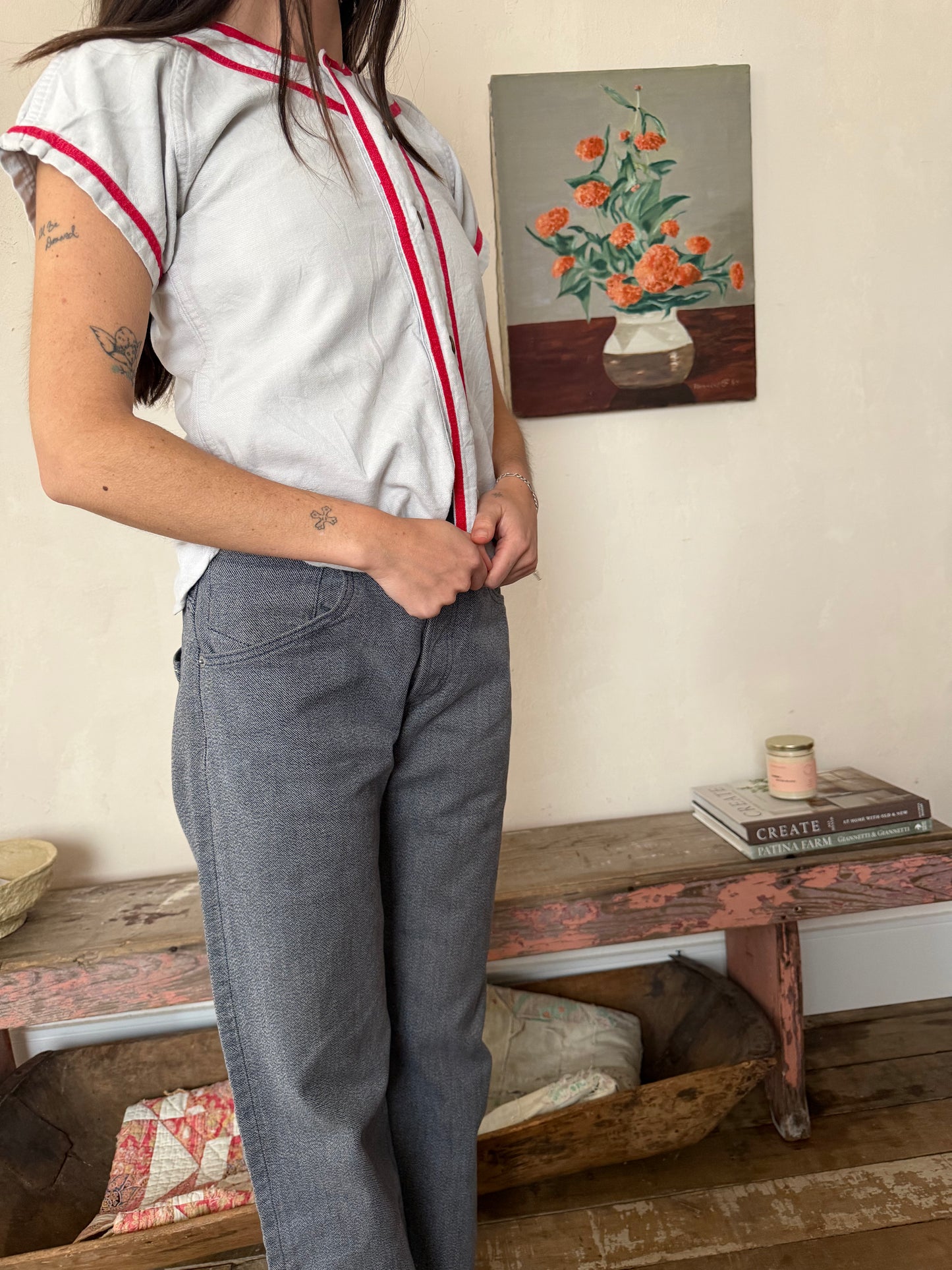 Red + Grey Baseball Jersey