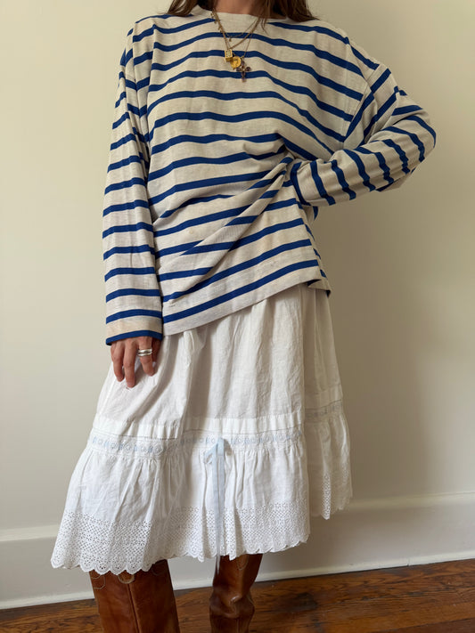 Blue and White Striped Longsleeve