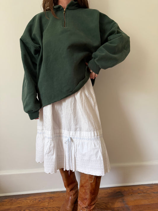 Green Cropped Crewneck