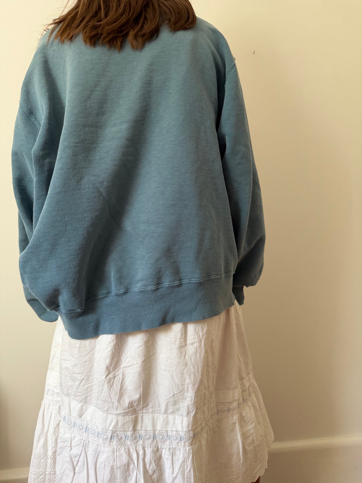 Distressed and Faded Brigham Young Crewneck