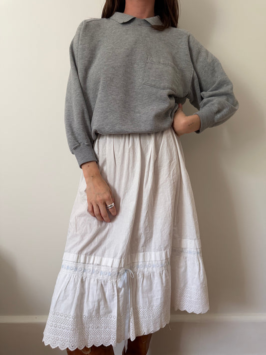 Heather Grey Collared Crewneck