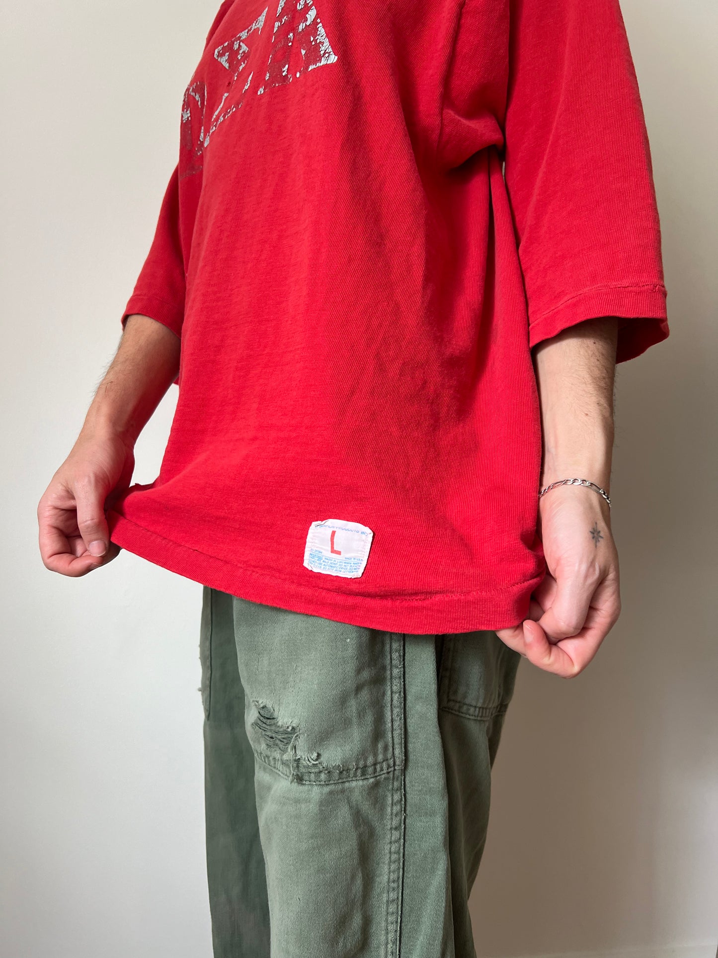 Cherry Red Frat Varsity 3/4 Sleeve Tee