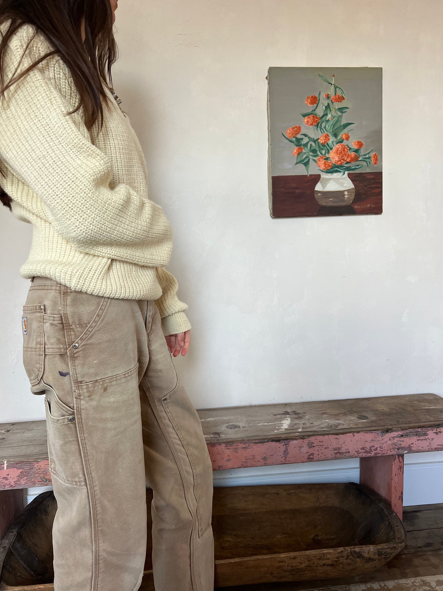 Cream Ribbed Wool Sweater