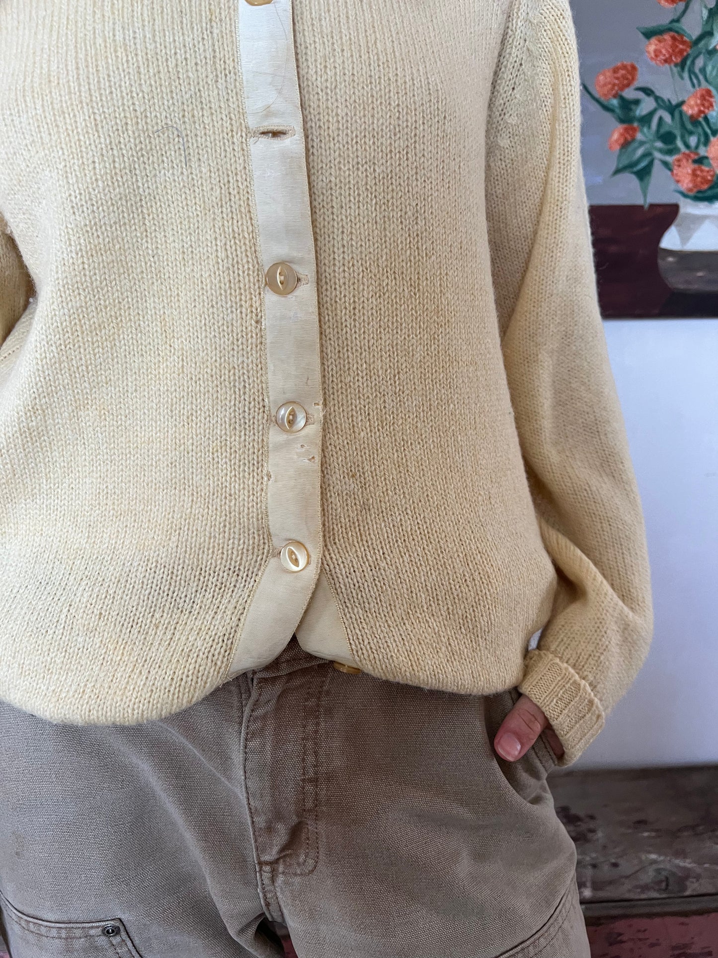 Butter Yellow Wool Cardigan