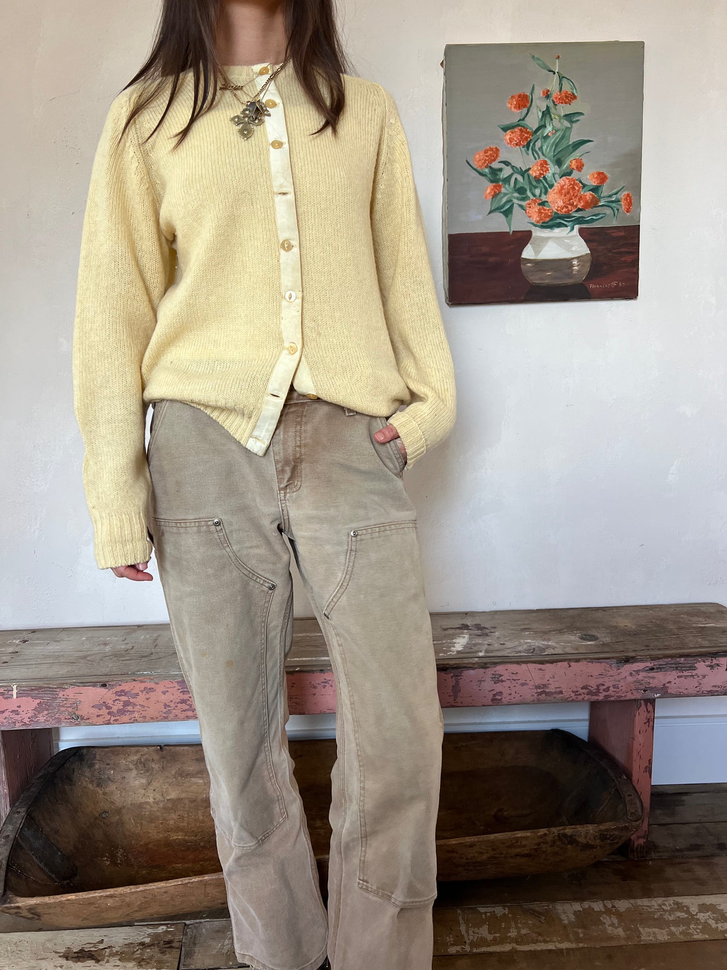Butter Yellow Wool Cardigan
