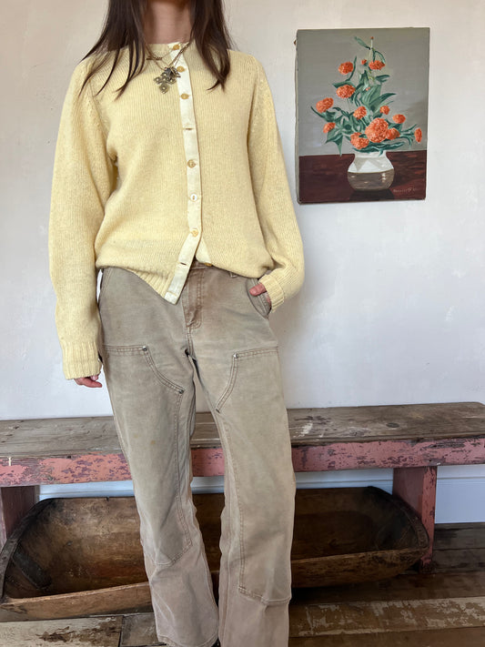 Butter Yellow Wool Cardigan