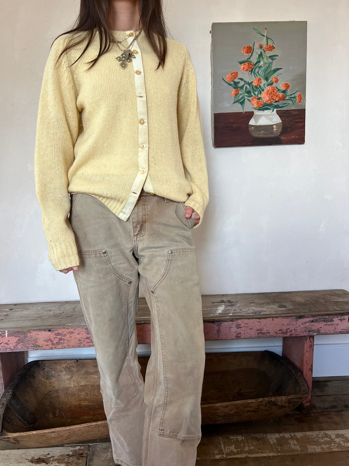 Butter Yellow Wool Cardigan