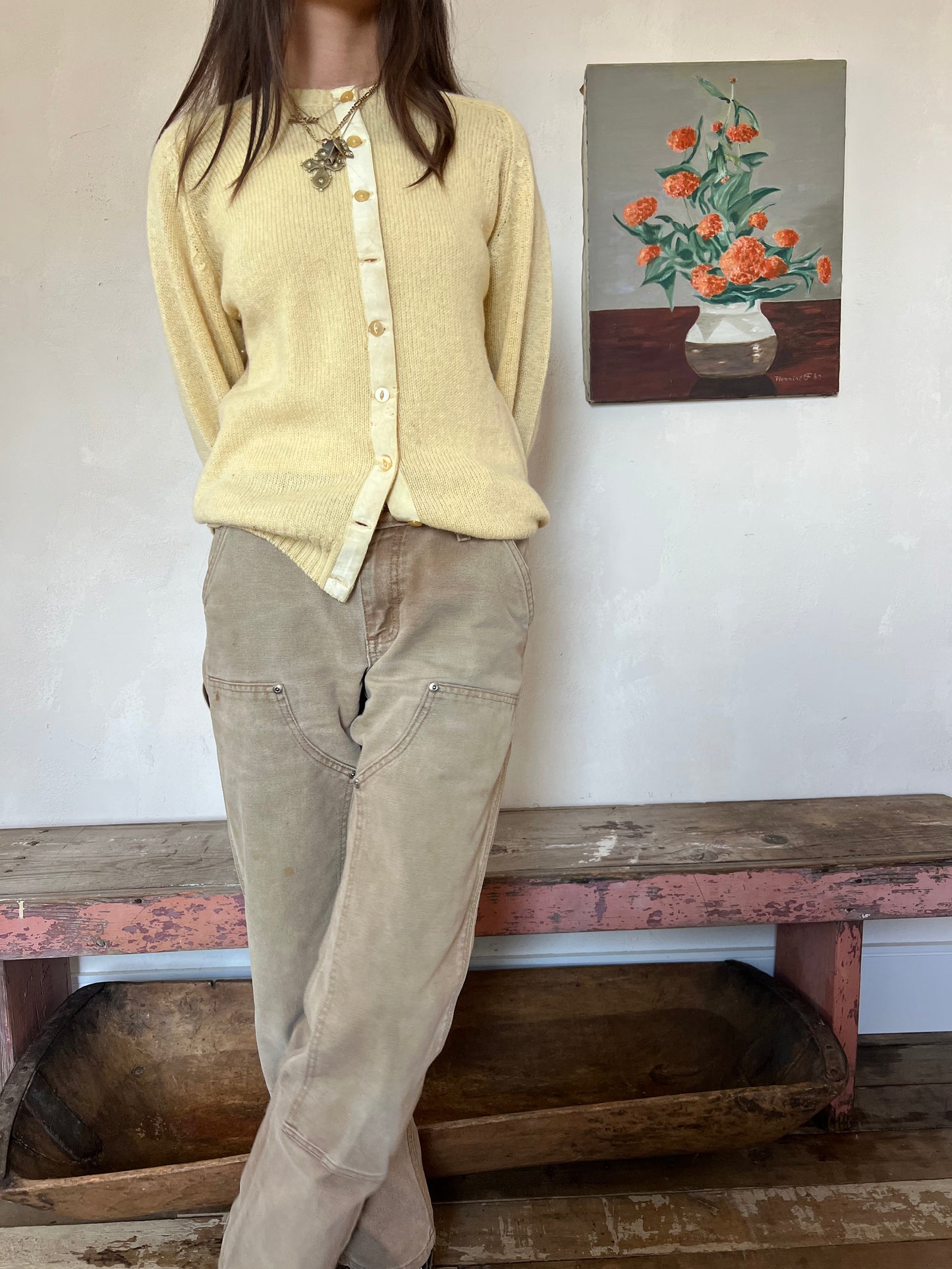 Butter Yellow Wool Cardigan