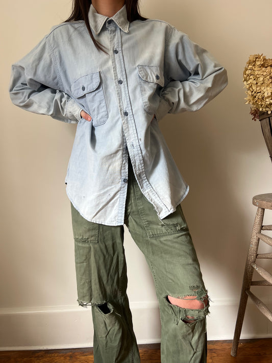 Faded Sky Blue Button Up Shirt