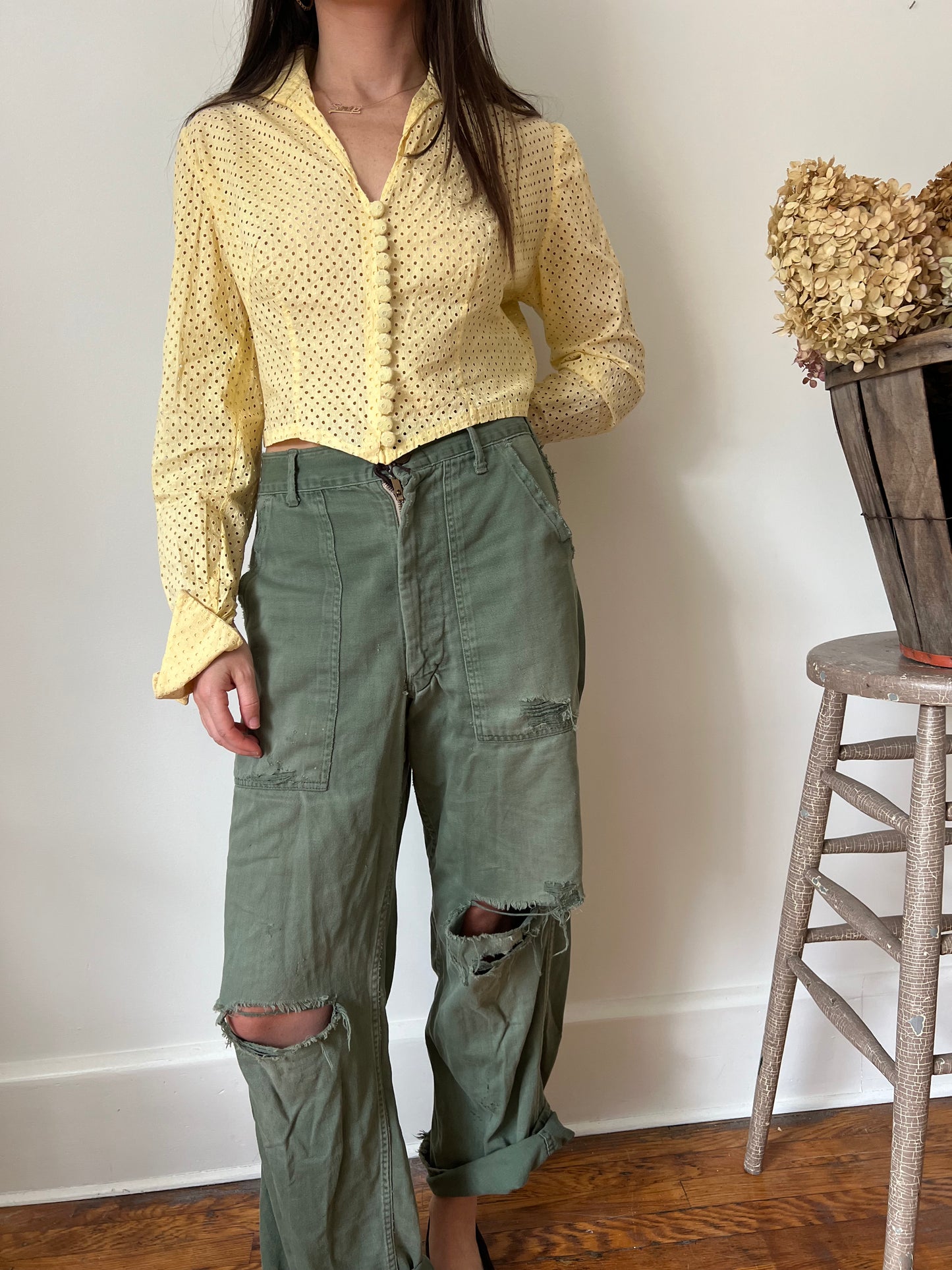 1940s Baby Yellow Blouse