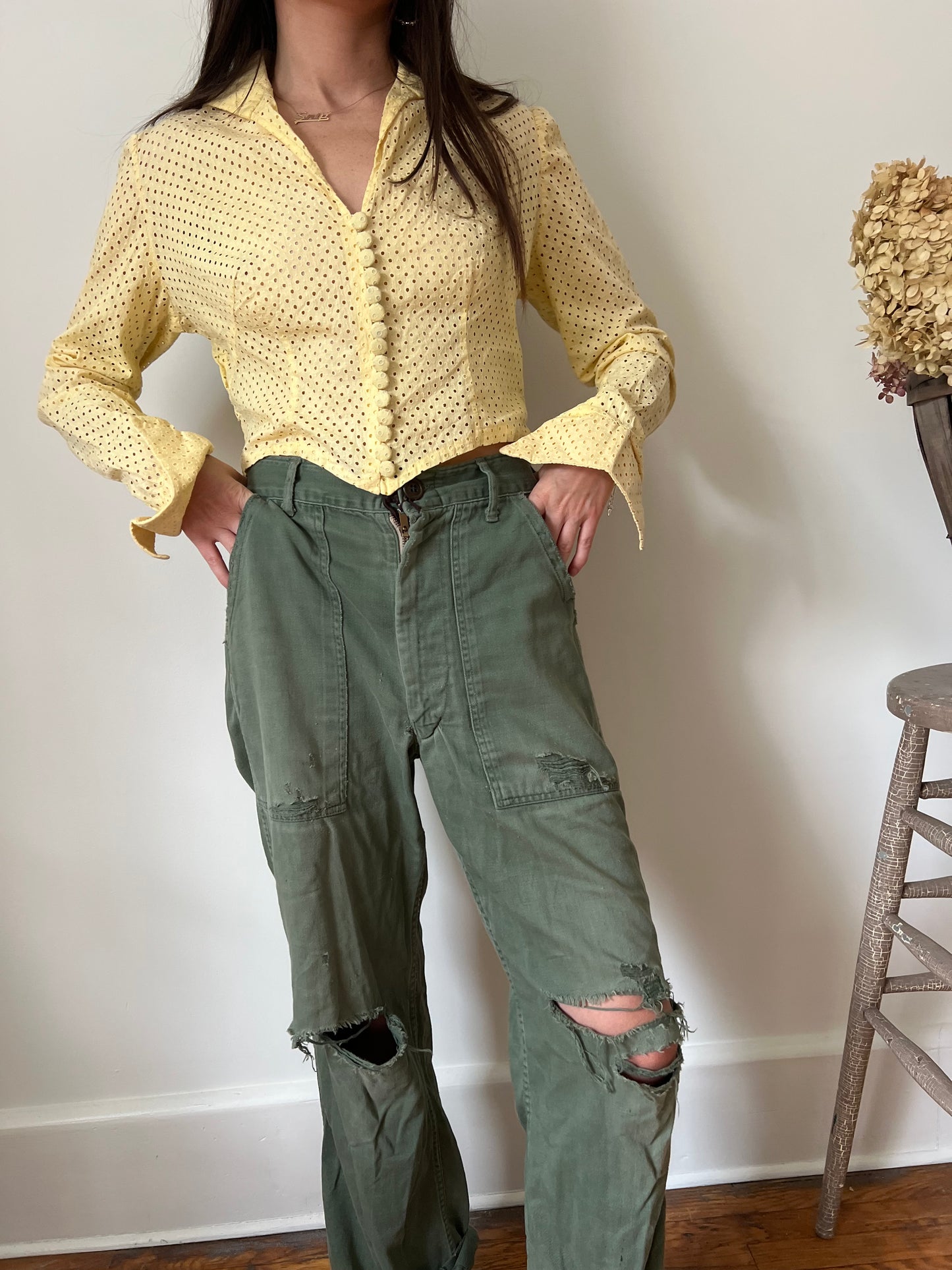 1940s Baby Yellow Blouse