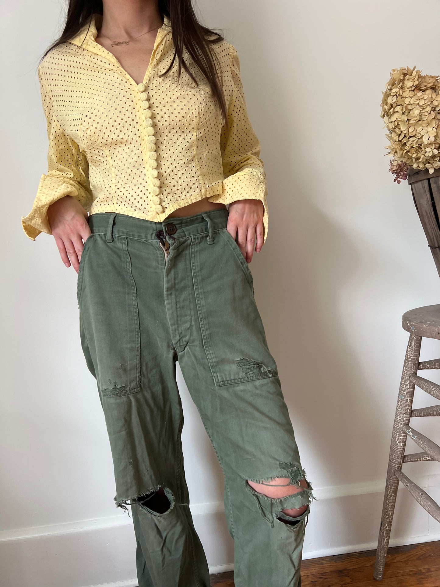 1940s Baby Yellow Blouse