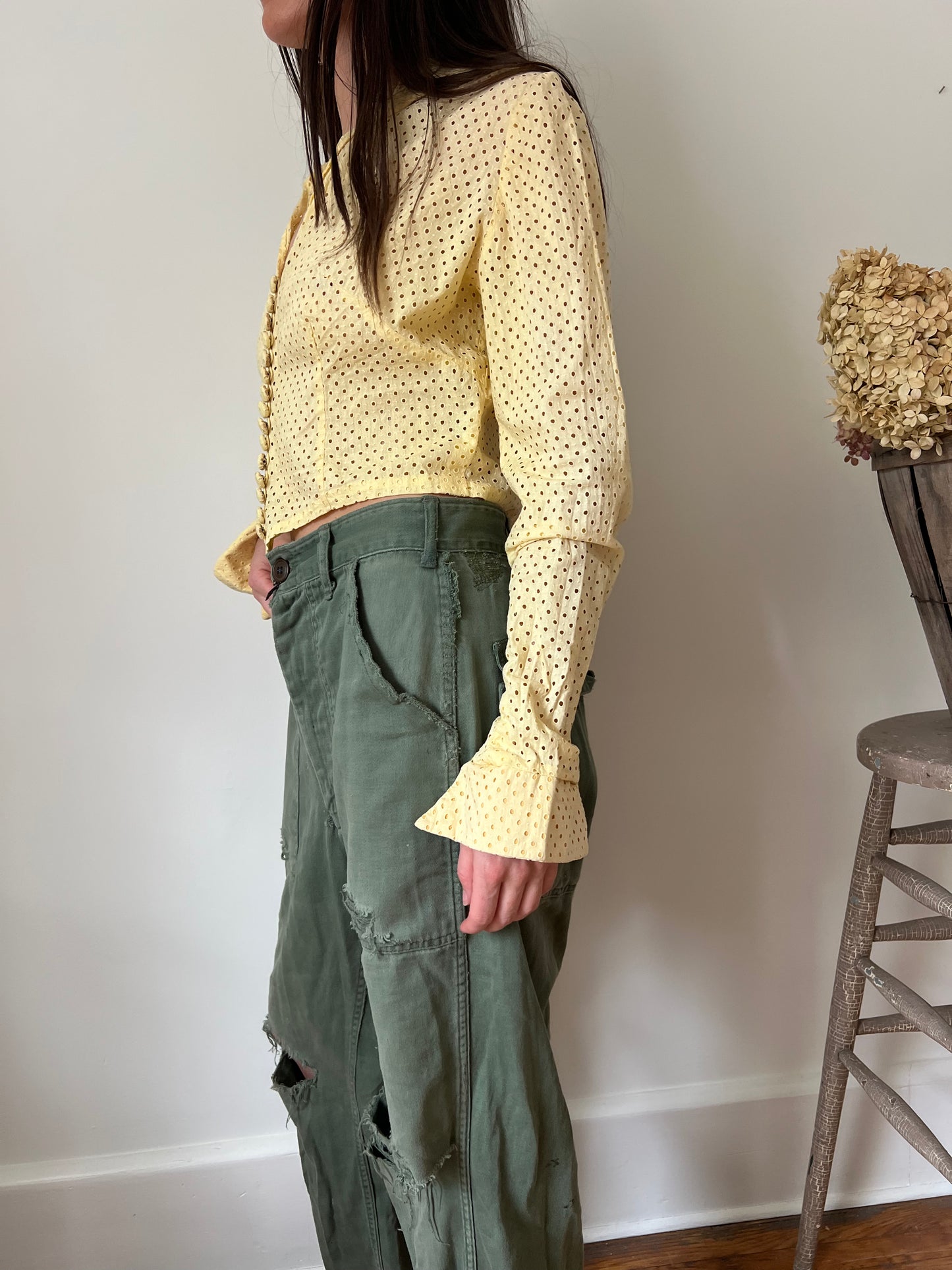 1940s Baby Yellow Blouse