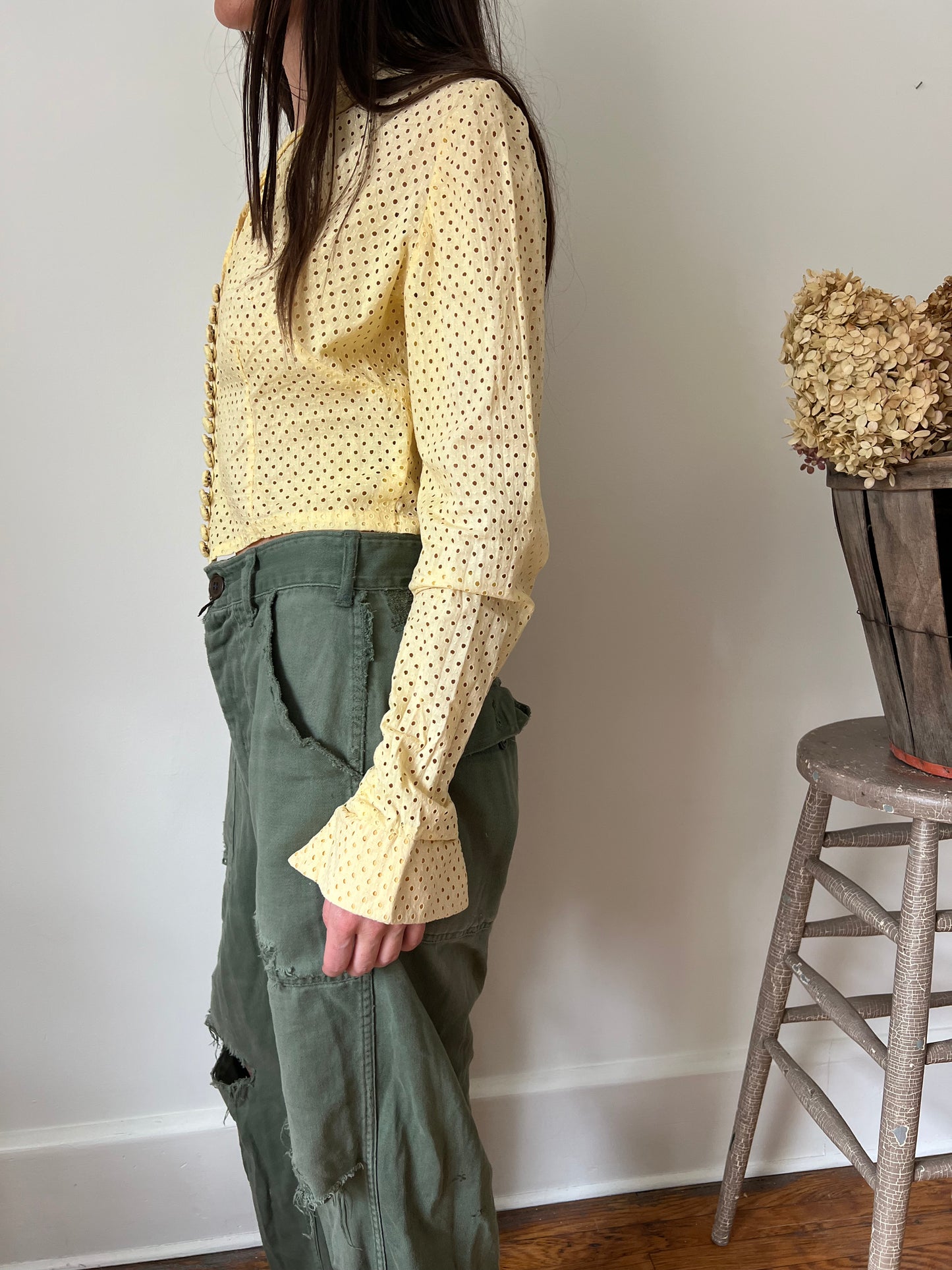 1940s Baby Yellow Blouse