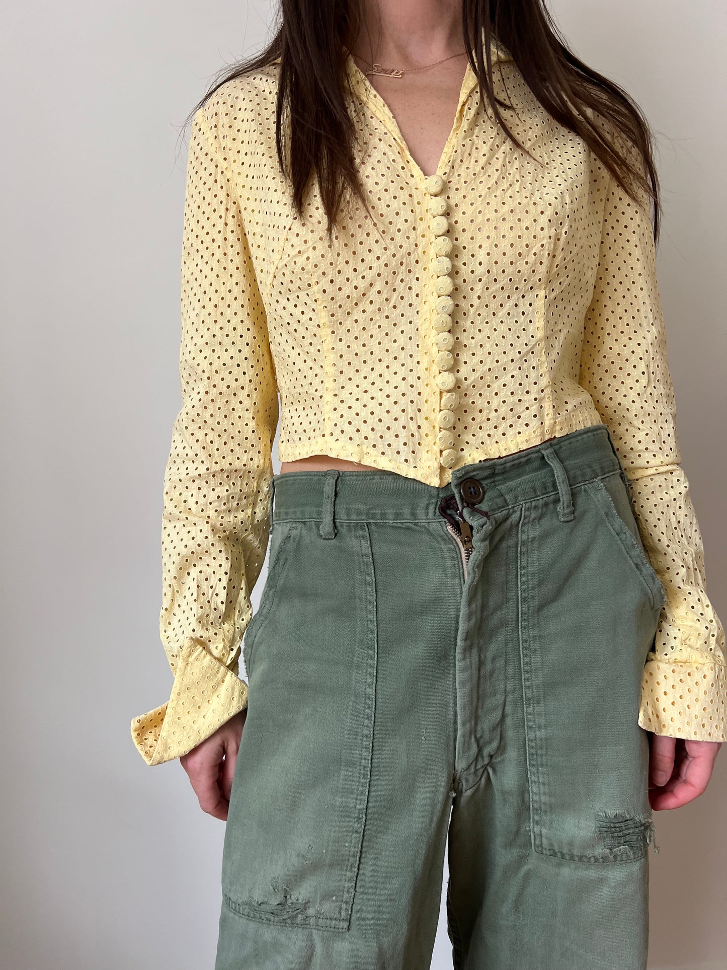 1940s Baby Yellow Blouse