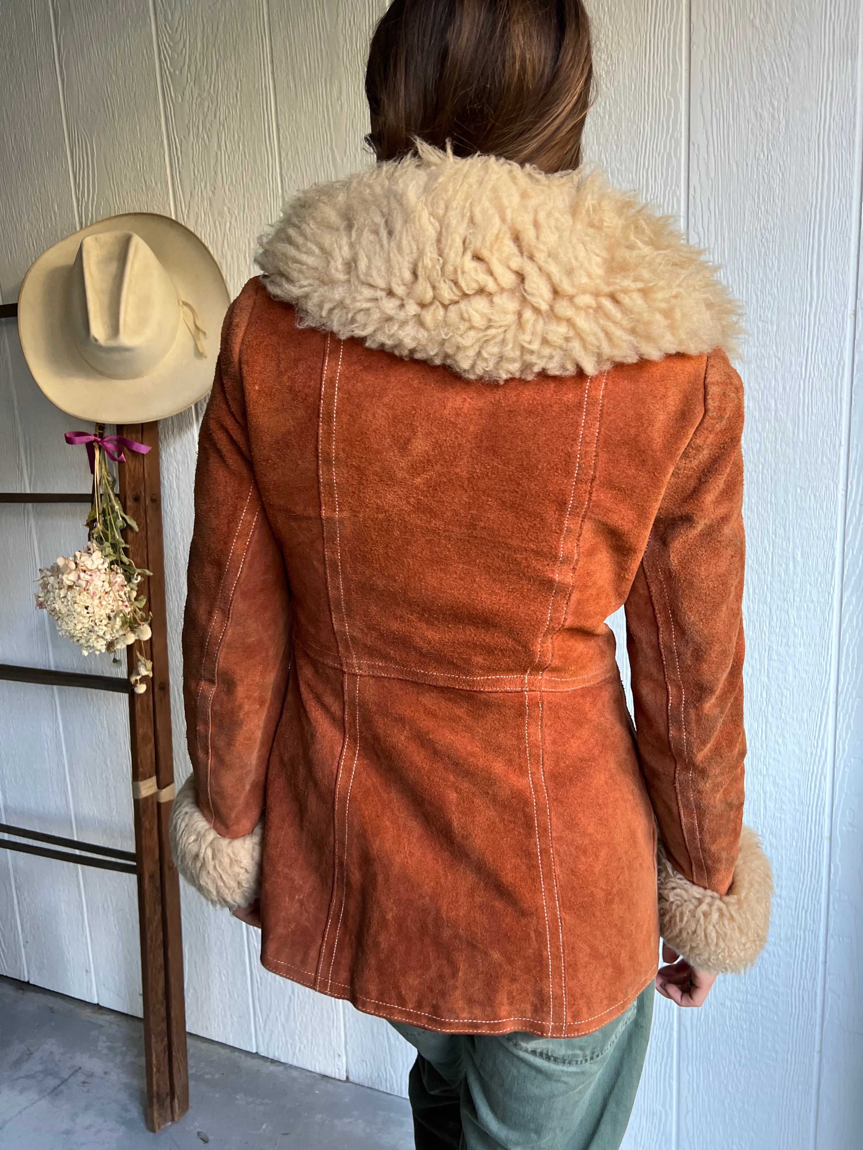 Orange Suede Short Penny Lane Coat