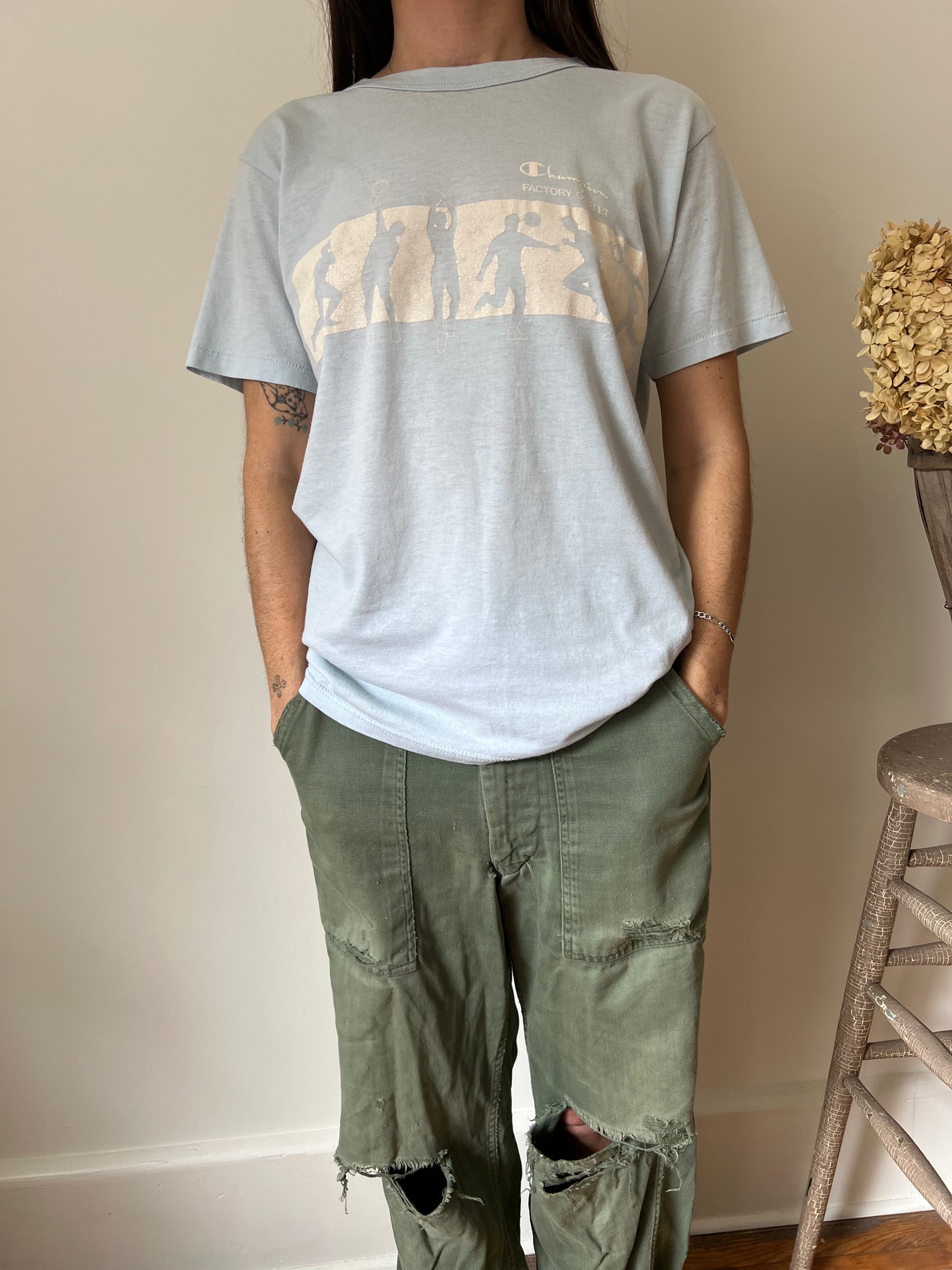 Baby Blue Champion Basketball Tee