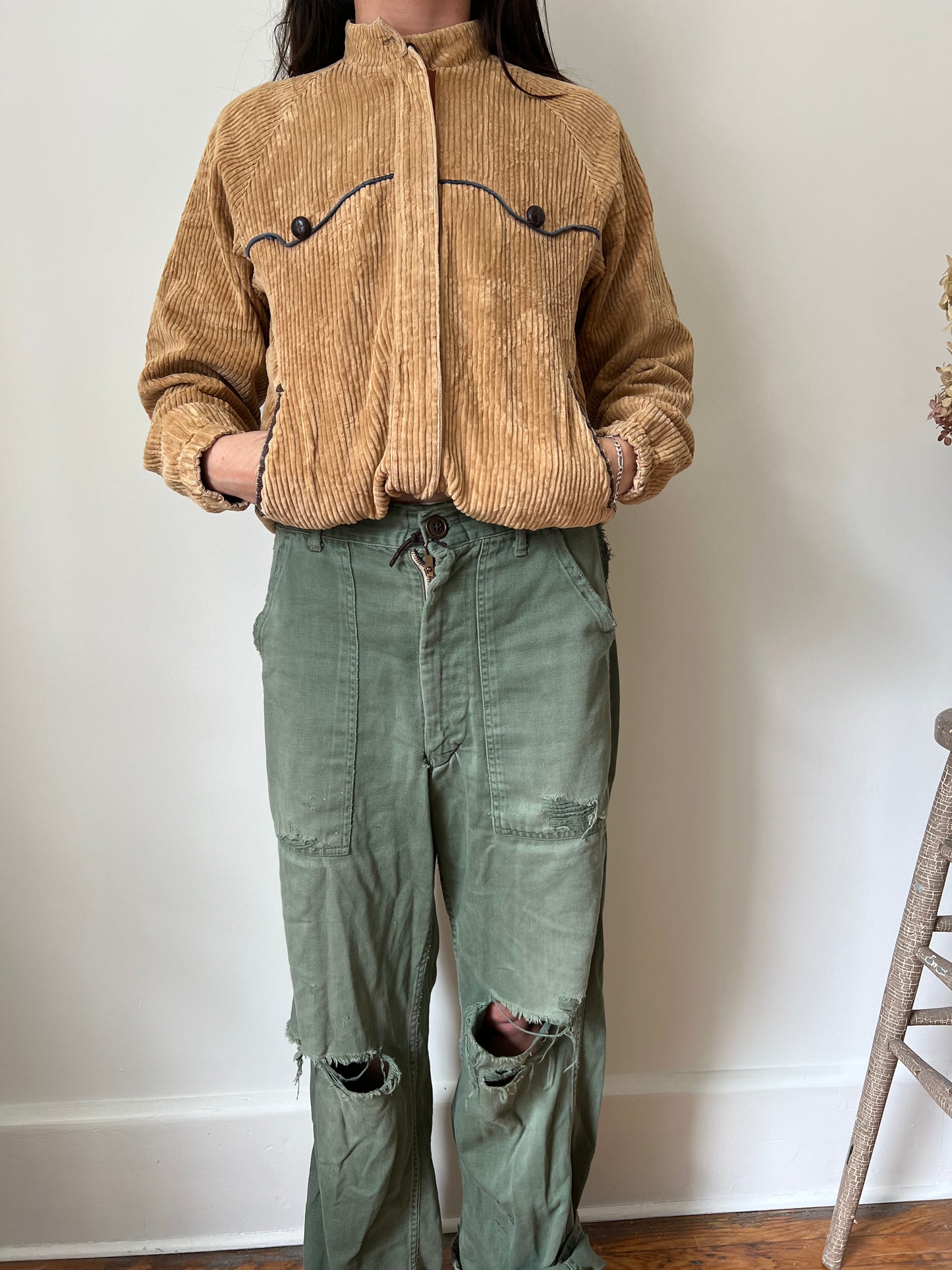 70s Corduroy Light Bomber Jacket