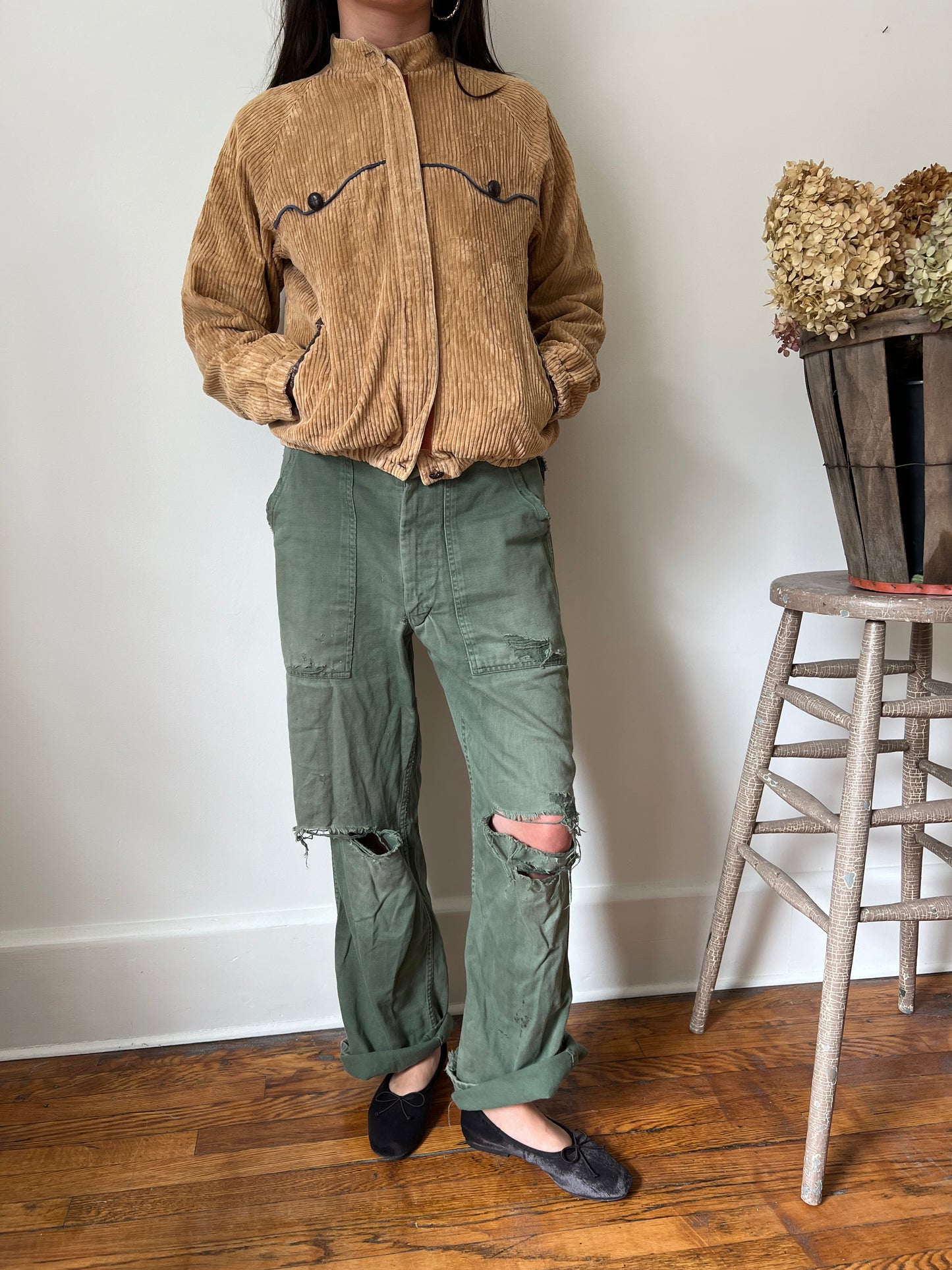 70s Corduroy Light Bomber Jacket