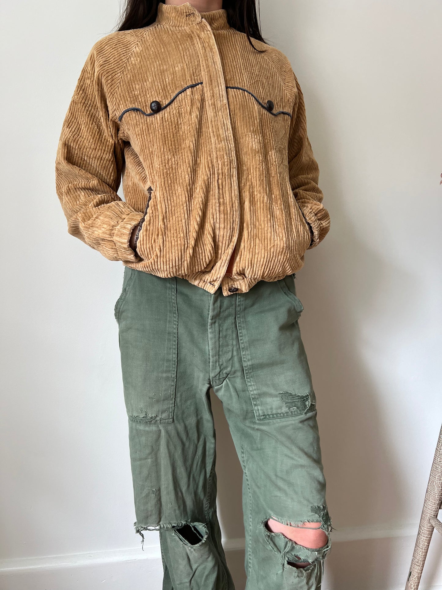 70s Corduroy Light Bomber Jacket