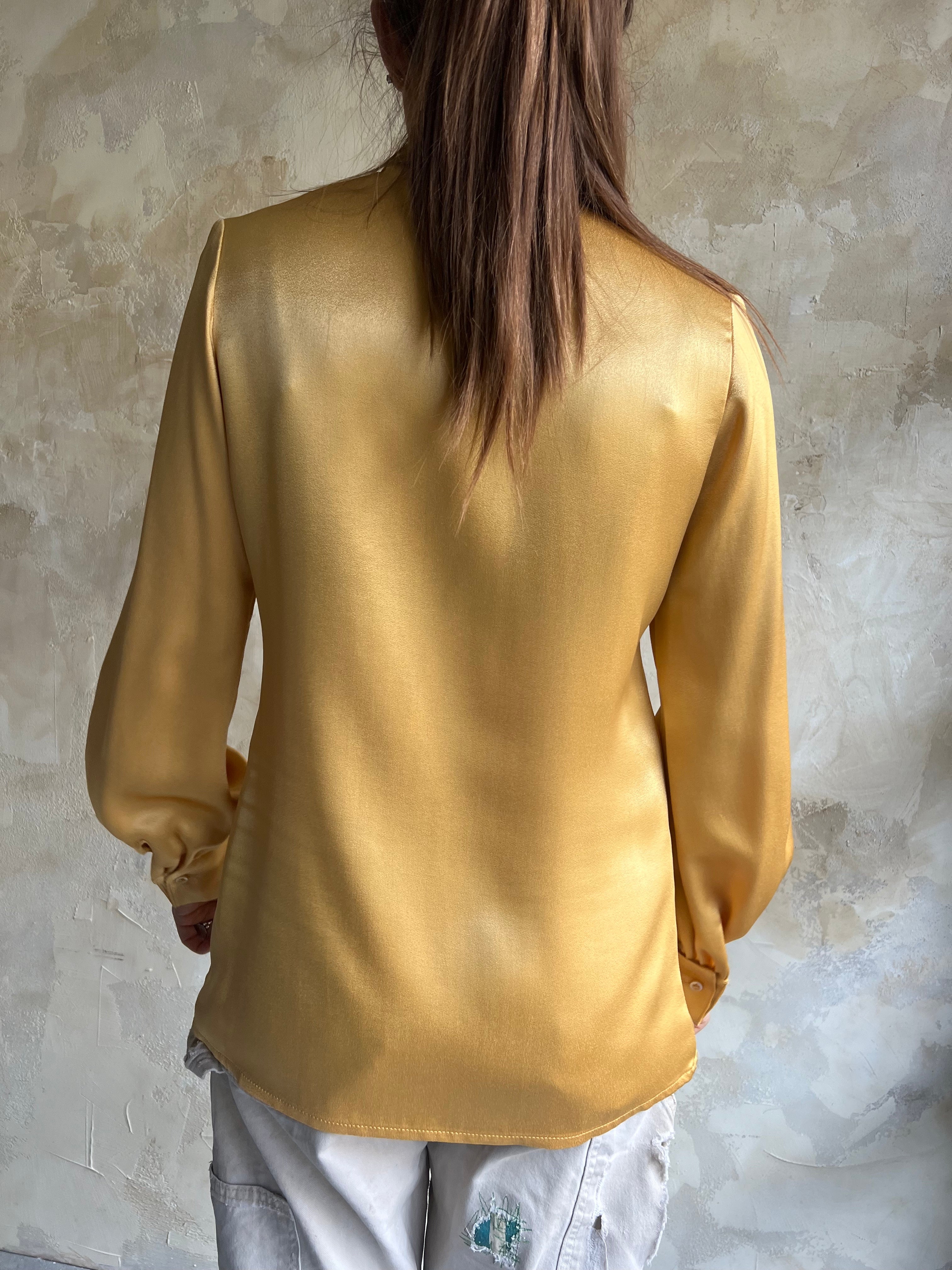 70s Yellow Gold Silk Shirt