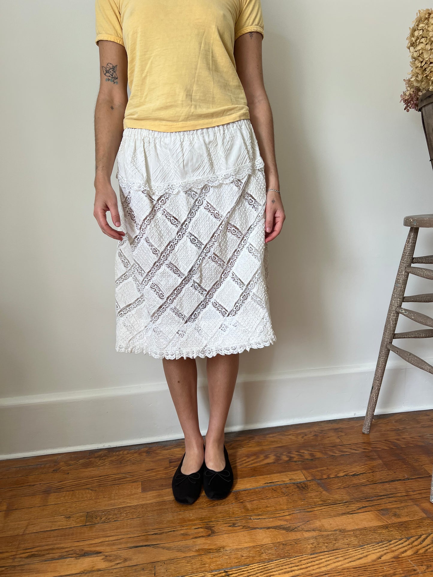 60s Lace Cutout Skirt