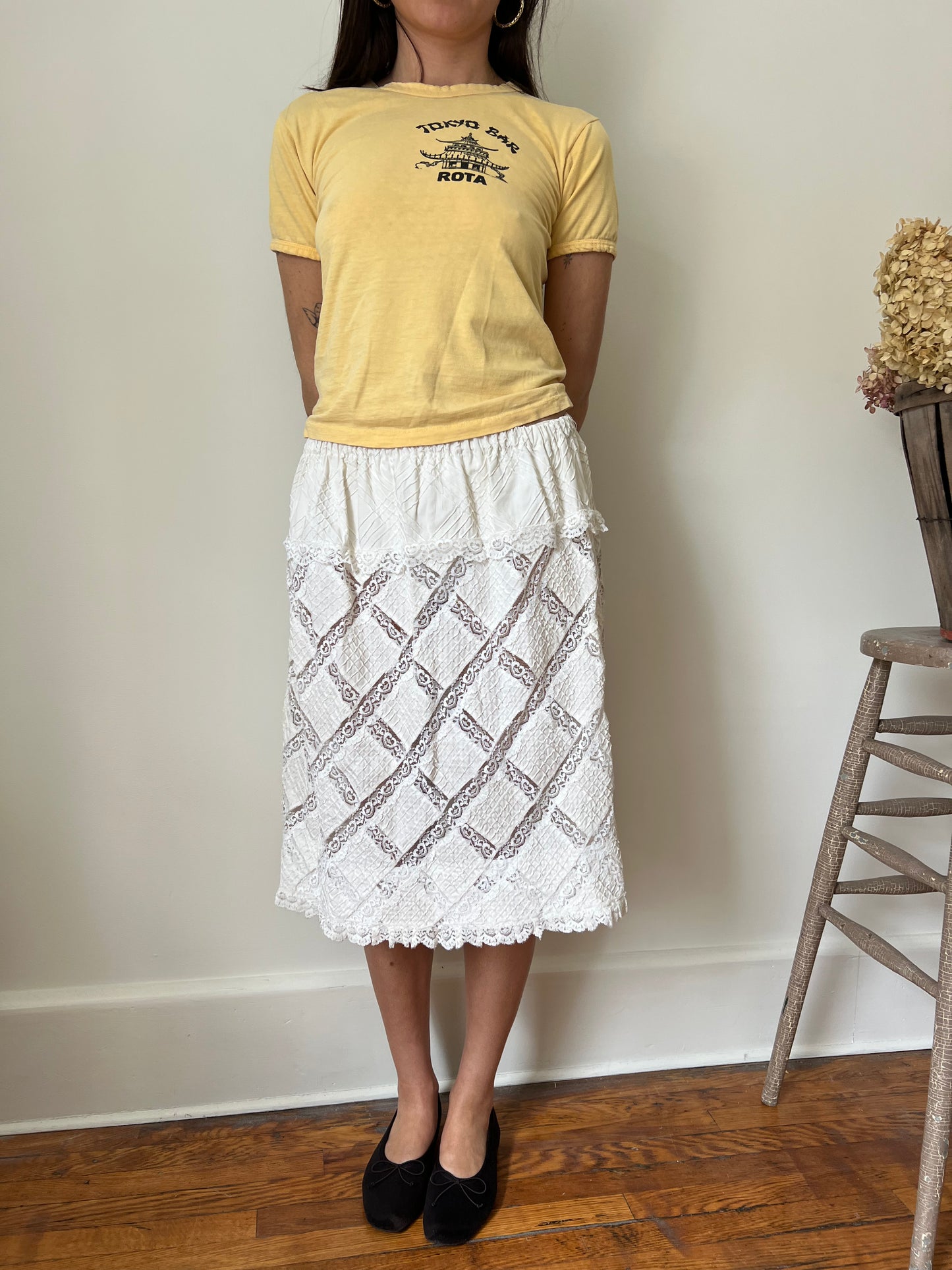 60s Lace Cutout Skirt