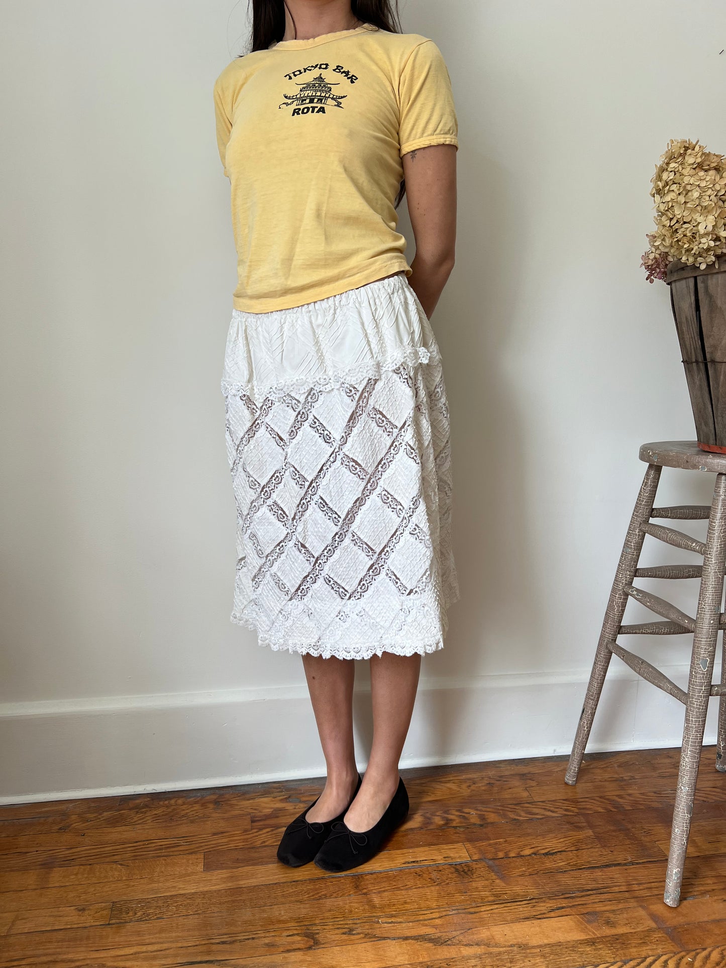 60s Lace Cutout Skirt