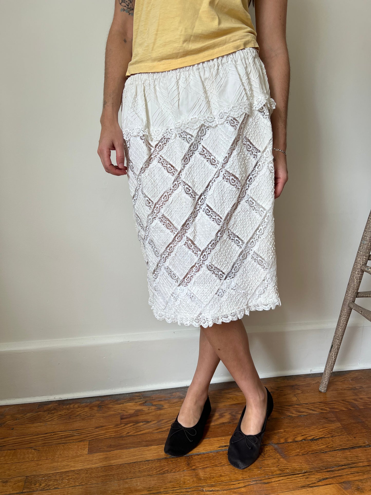 60s Lace Cutout Skirt