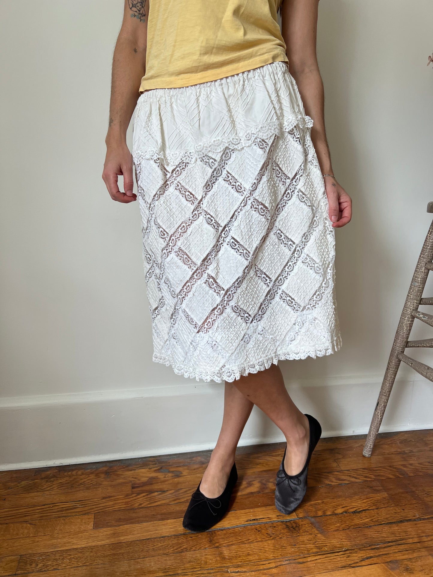 60s Lace Cutout Skirt