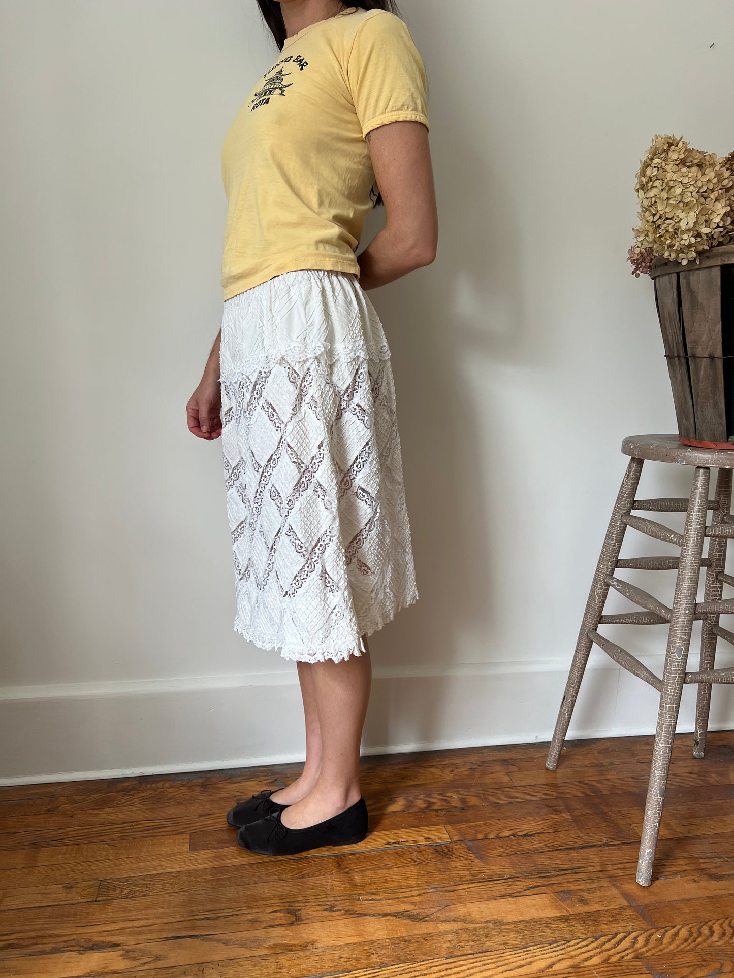 60s Lace Cutout Skirt