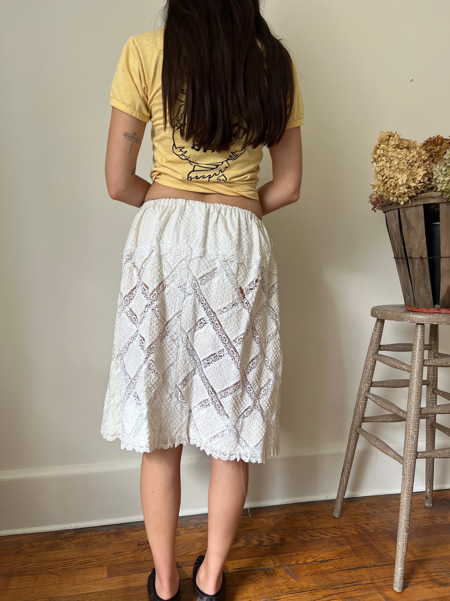 60s Lace Cutout Skirt