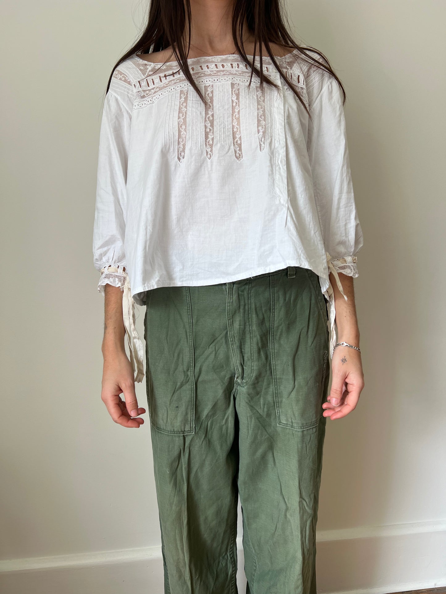 Antique Italian White Cotton Blouse