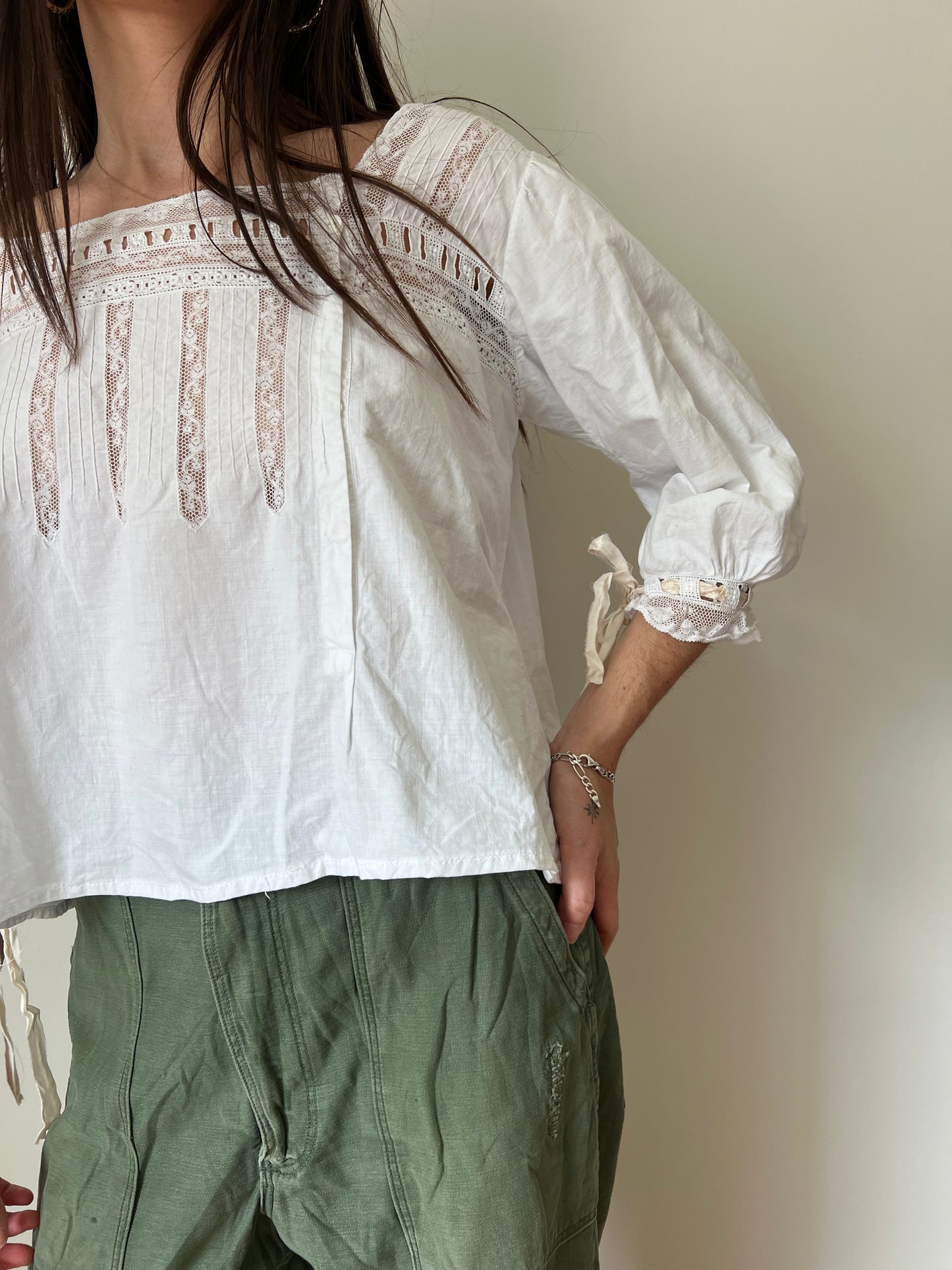 Antique Italian White Cotton Blouse