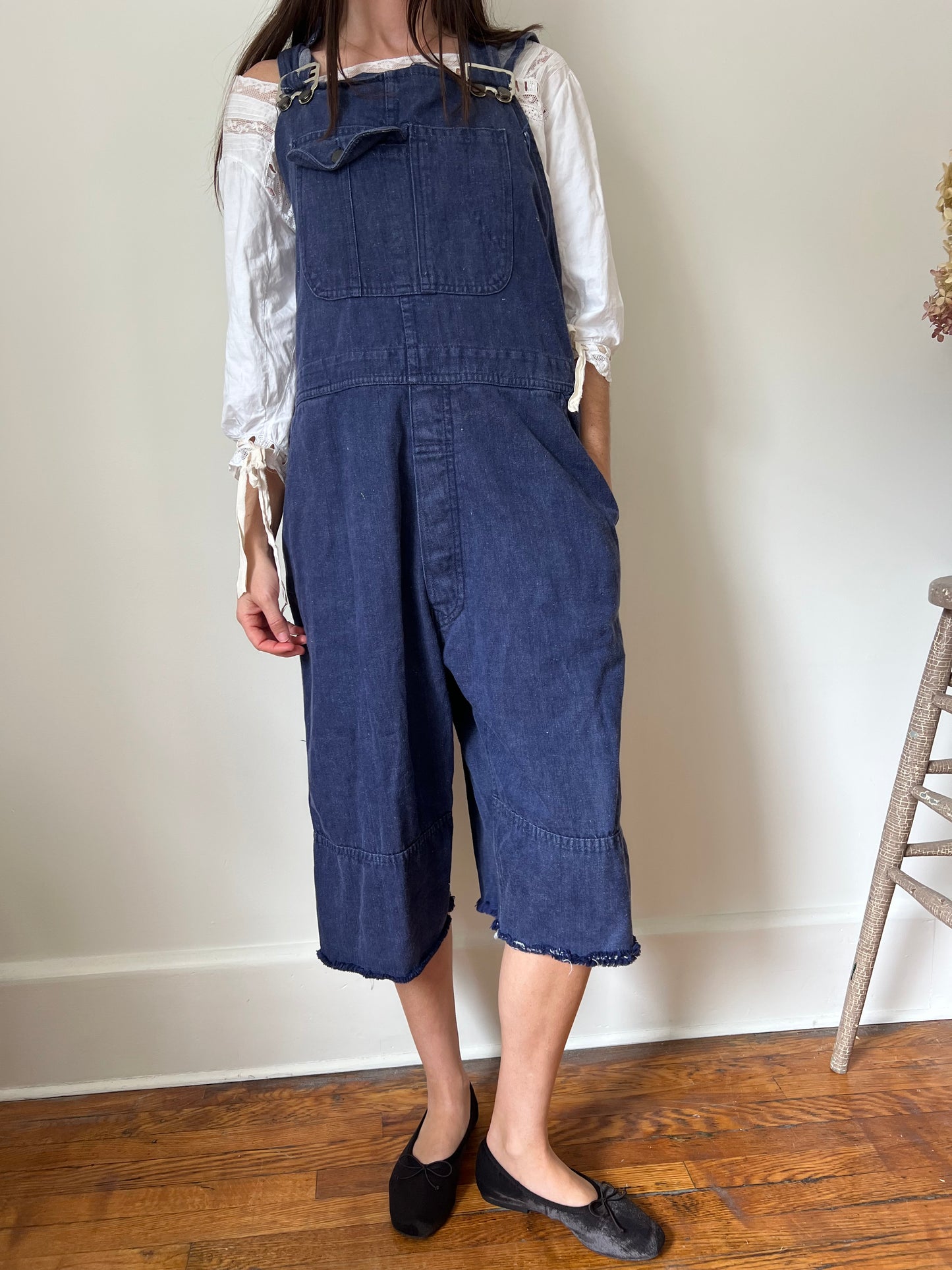 Dark Denim Short Overalls