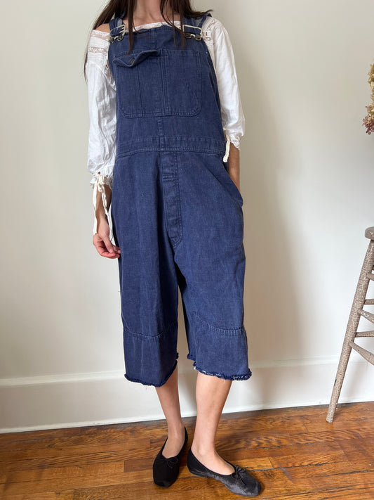 Dark Denim Short Overalls