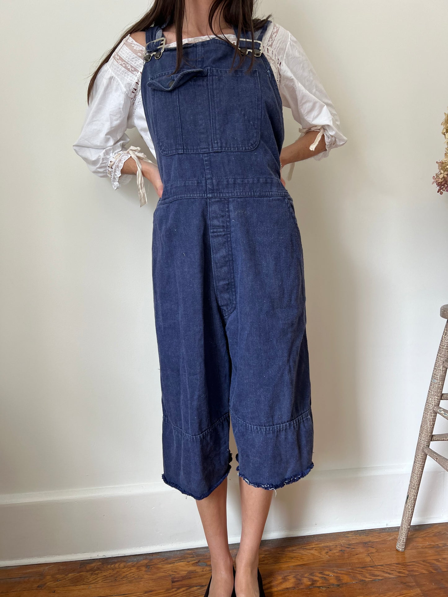 Dark Denim Short Overalls
