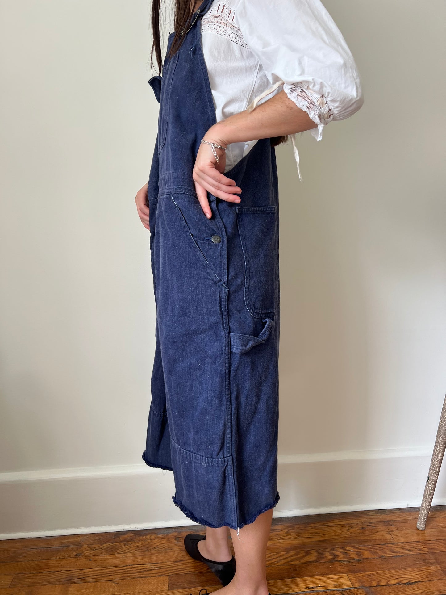 Dark Denim Short Overalls